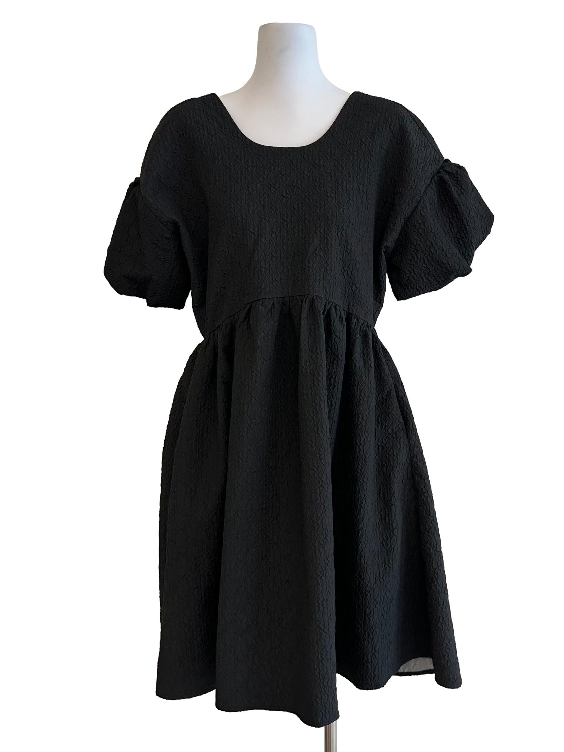 Onyx Black Textured Dress