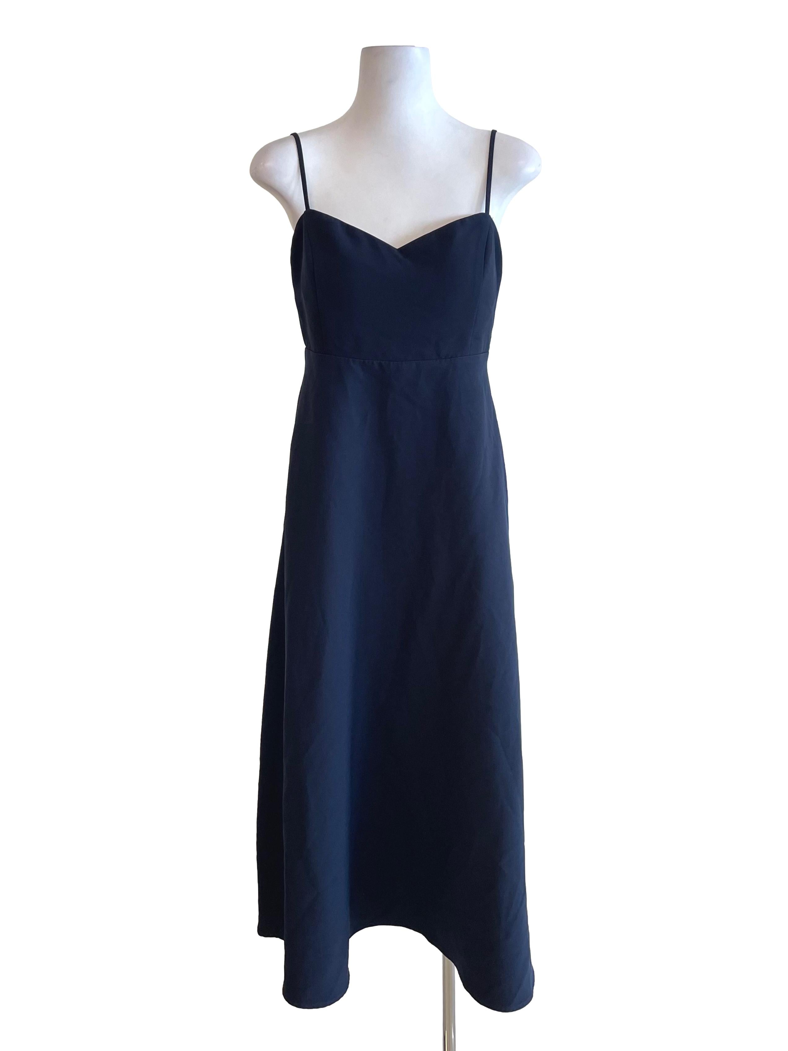 Deep Navy Long A-Line Dress