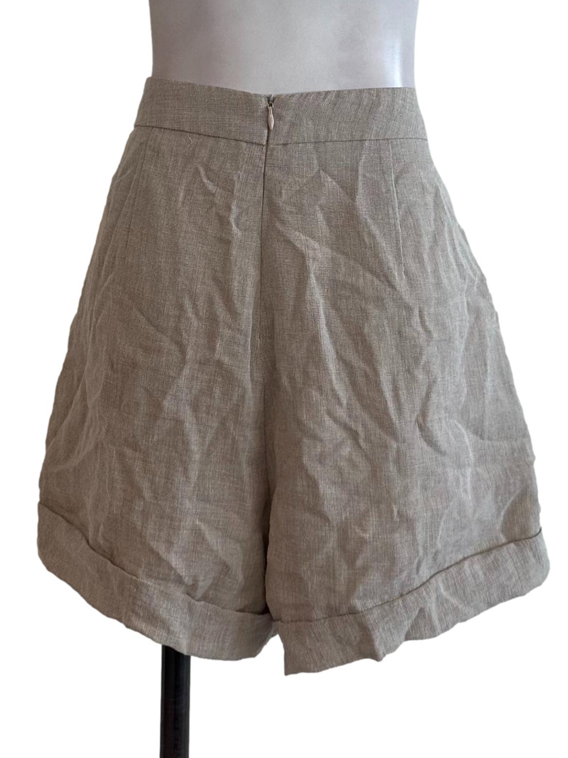 Sand Beige Plain Shorts