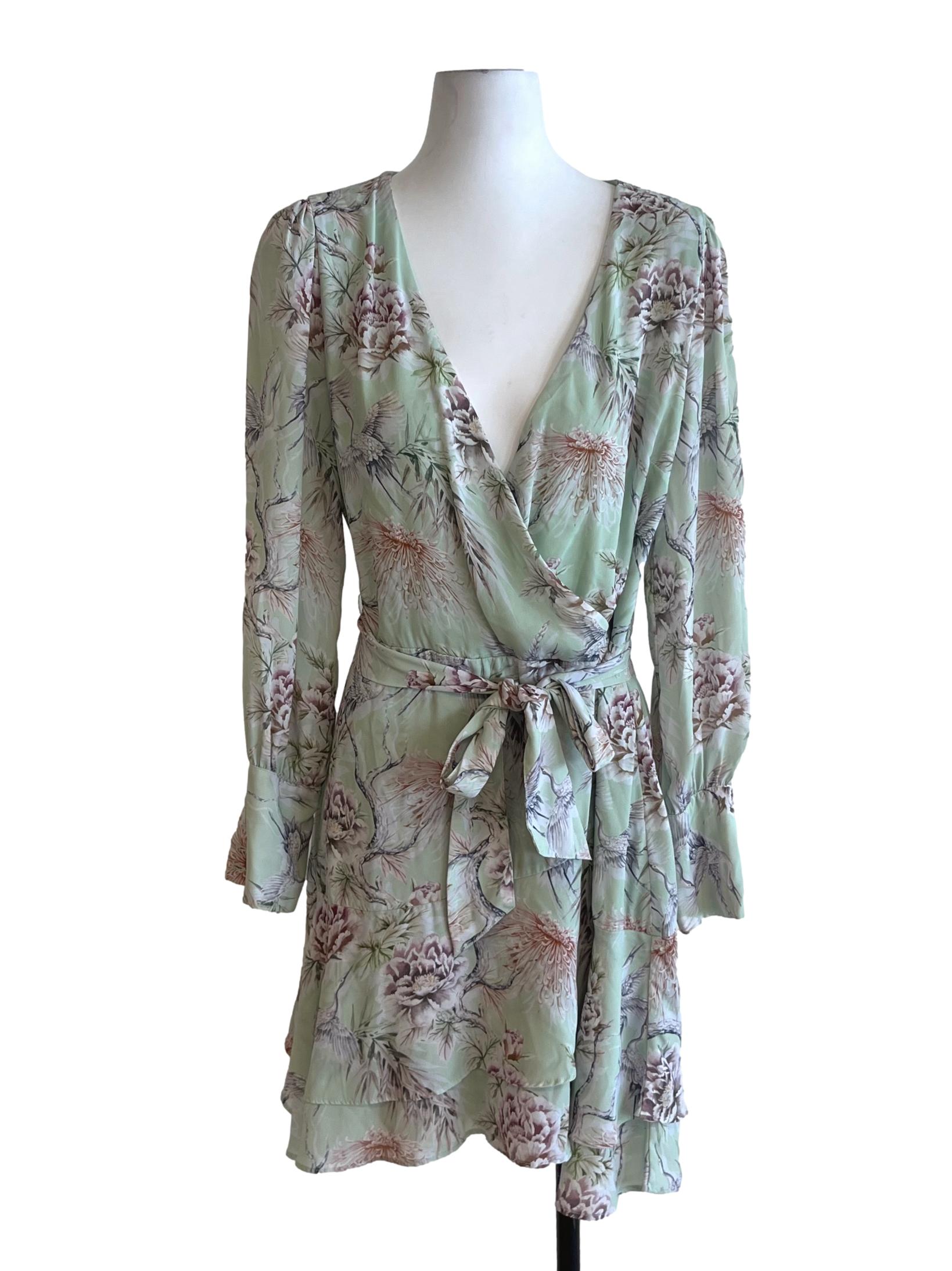 Mint Green Floral Empire Dress