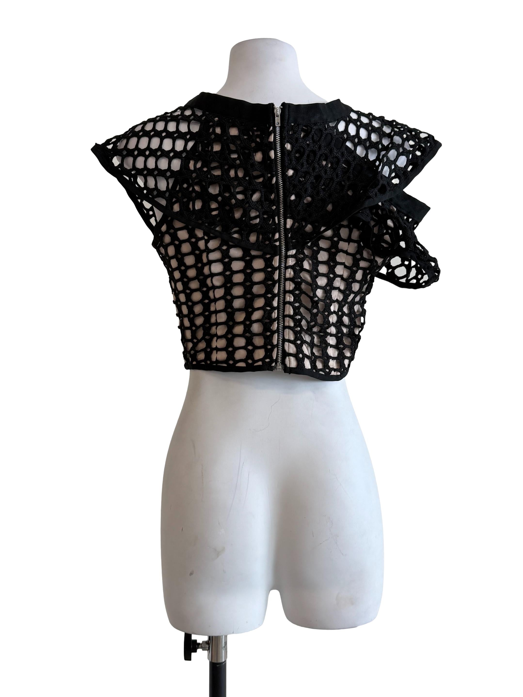 Black Lace V-Neck Top