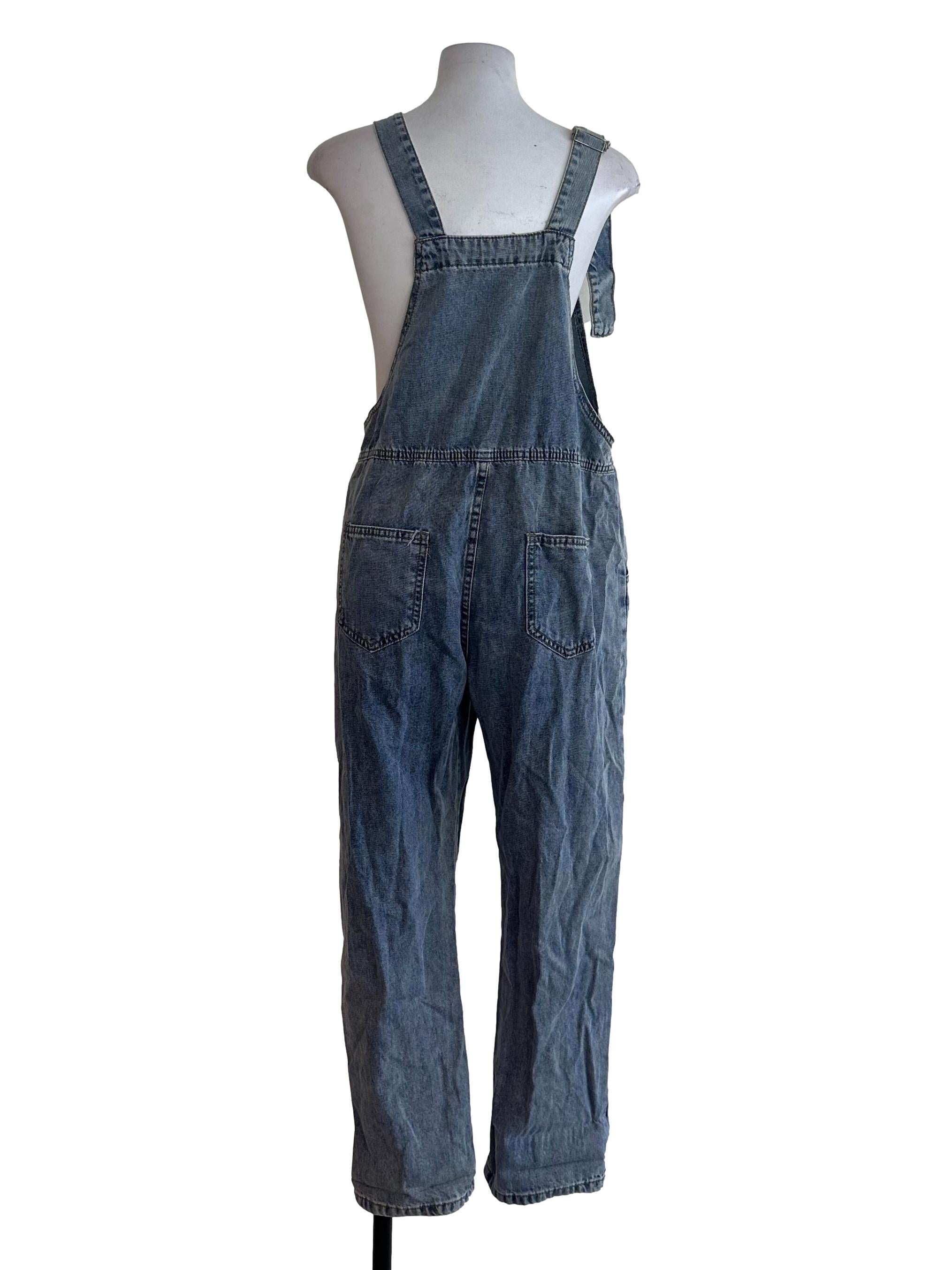 Blue Denim Plain Jumpsuit
