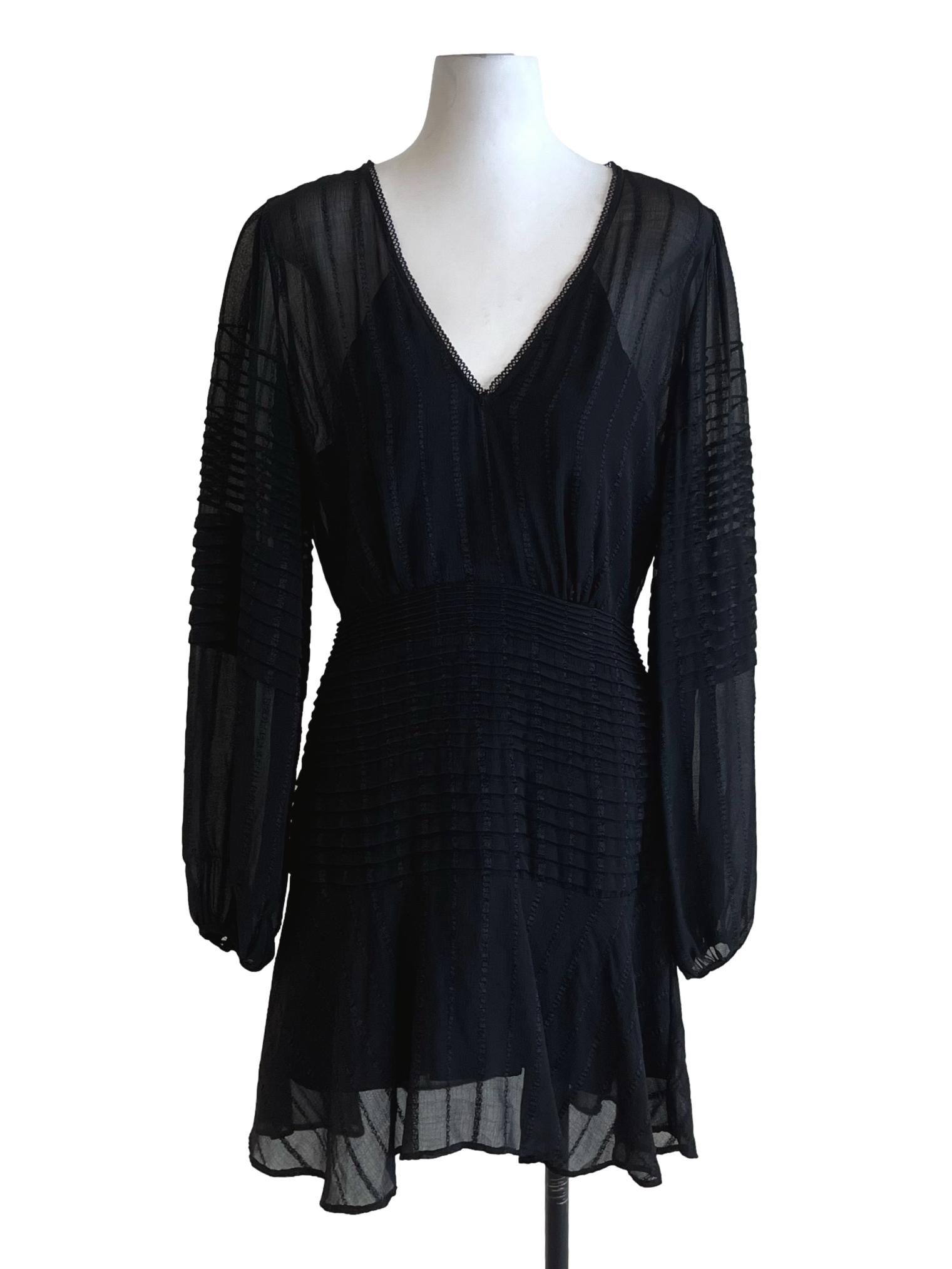 Black V-Neckline Empire Dress