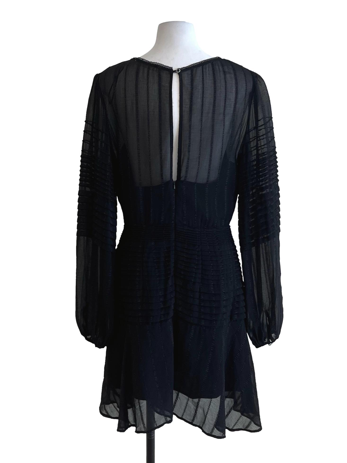 Black V-Neckline Empire Dress