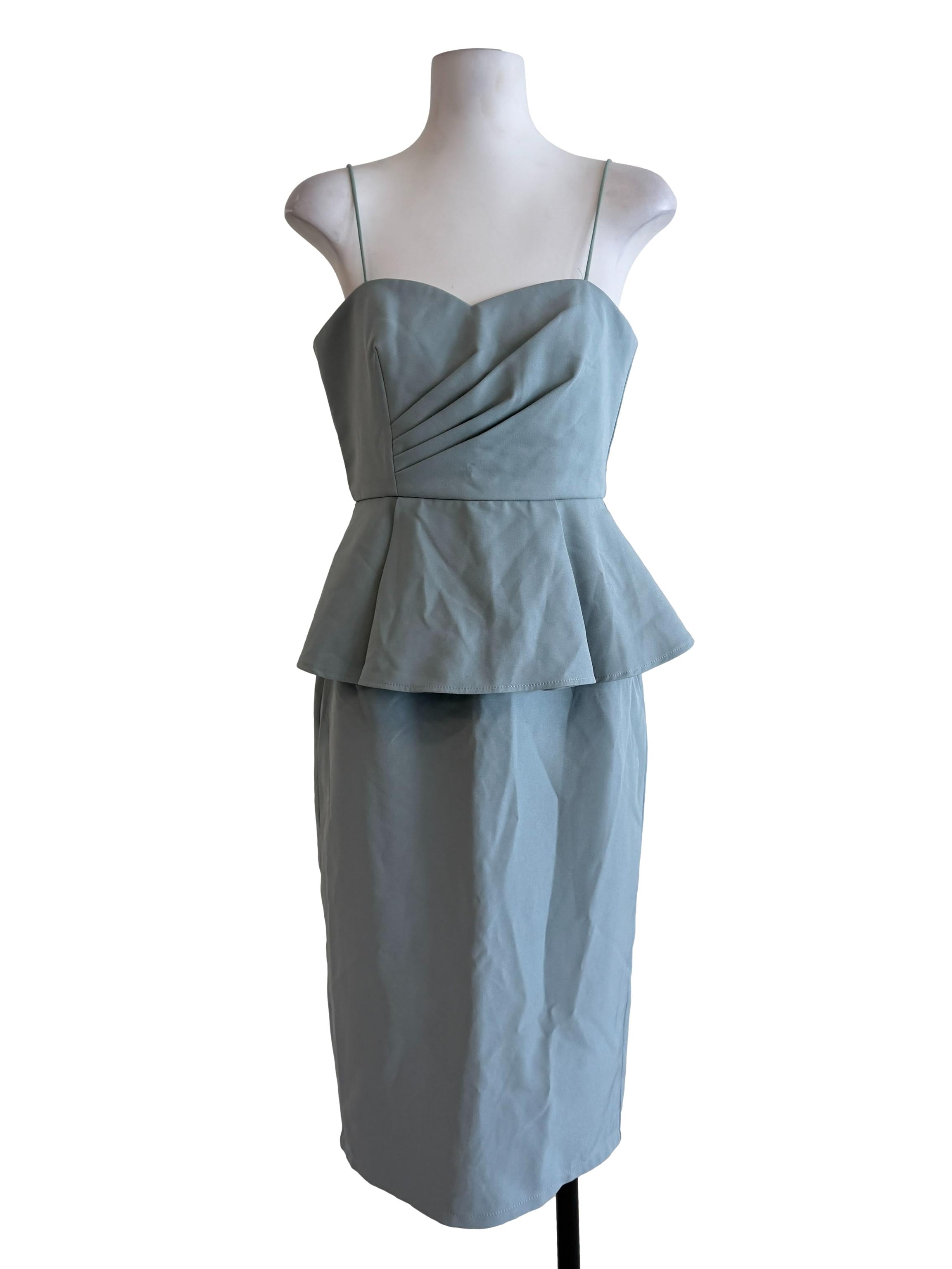 Stone Blue Peplum Dress
