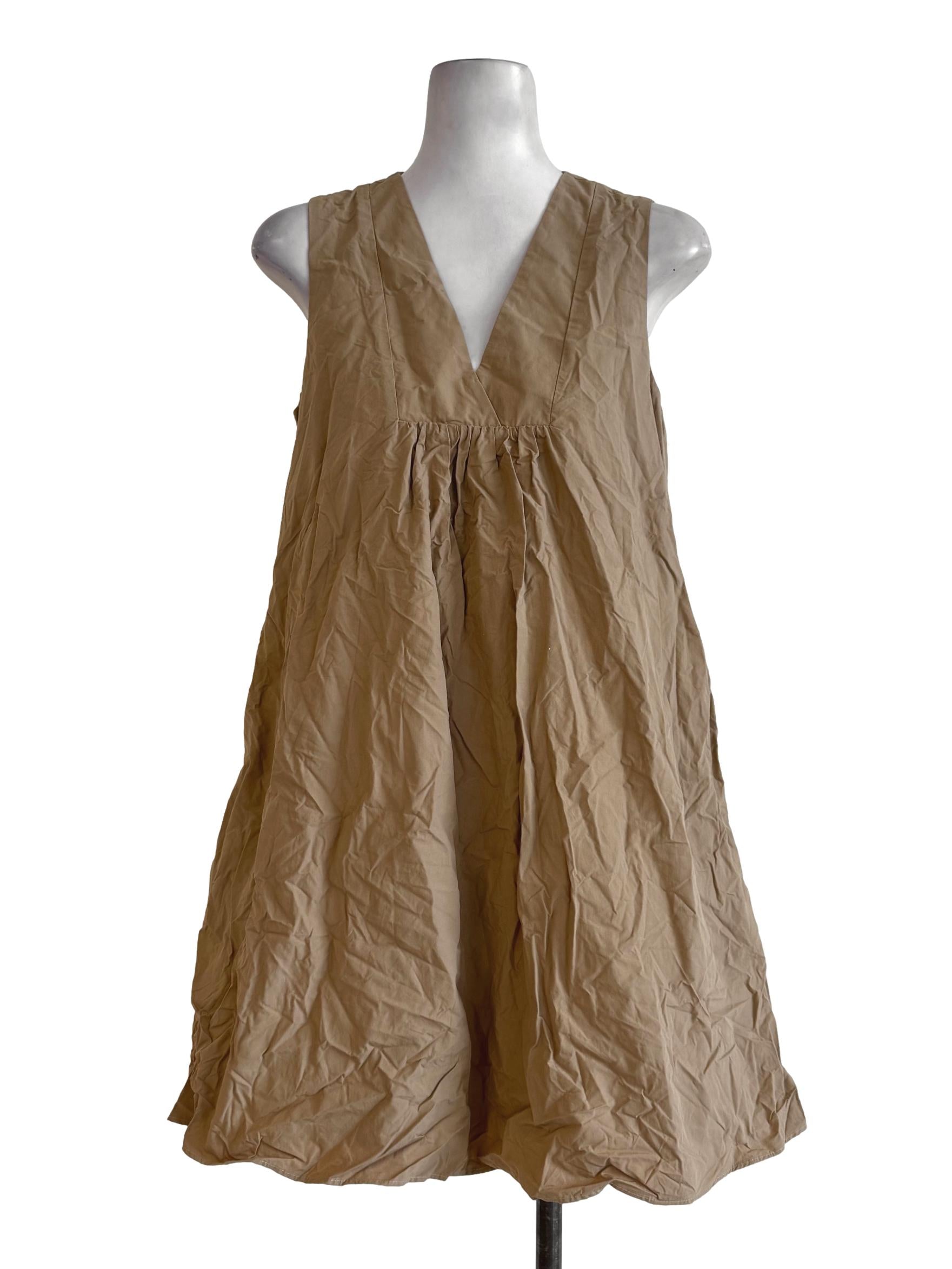 V-Neck Cotton Shift Dress OSN