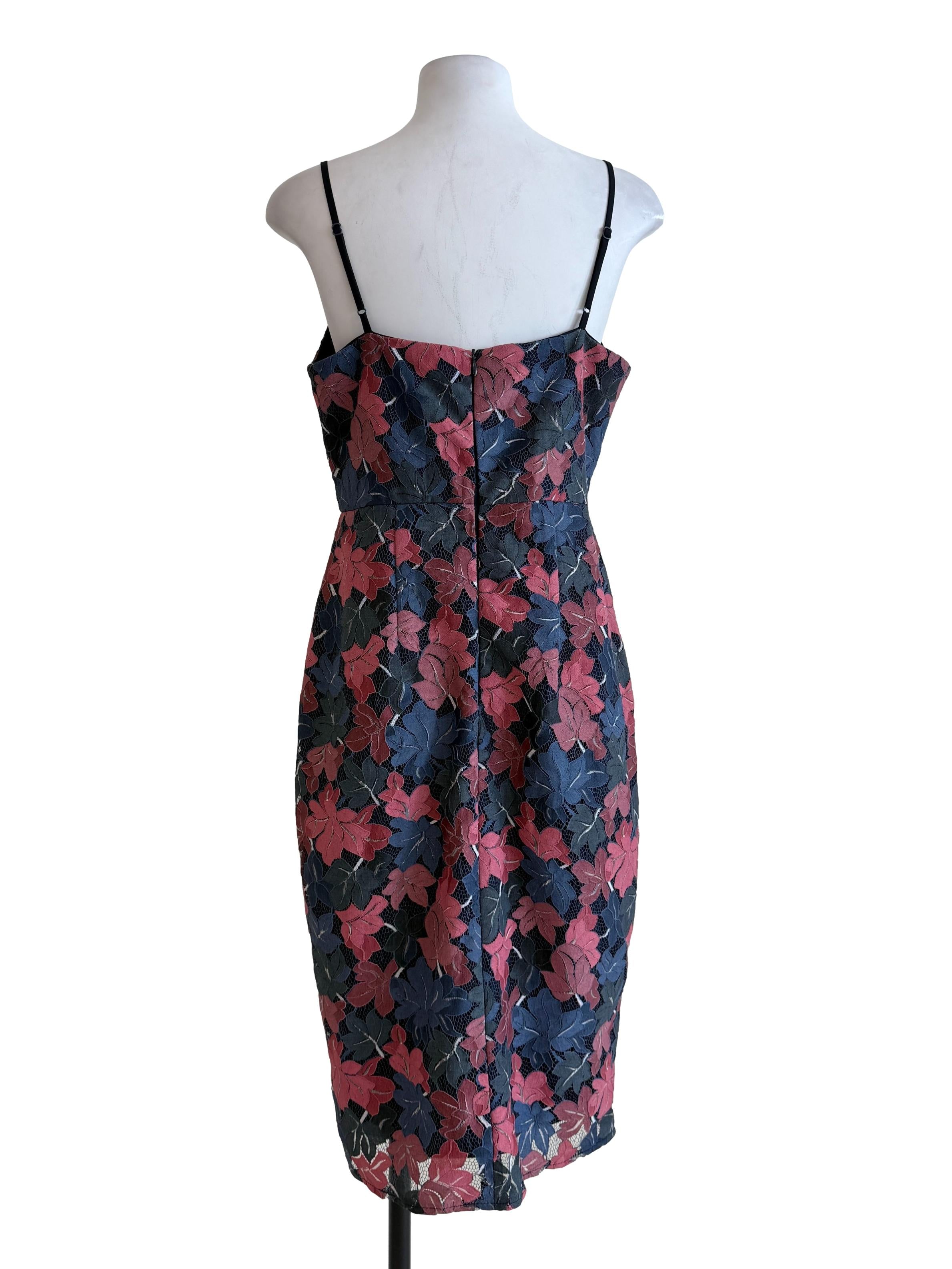 Multicolor Flower Lace Slip Dress