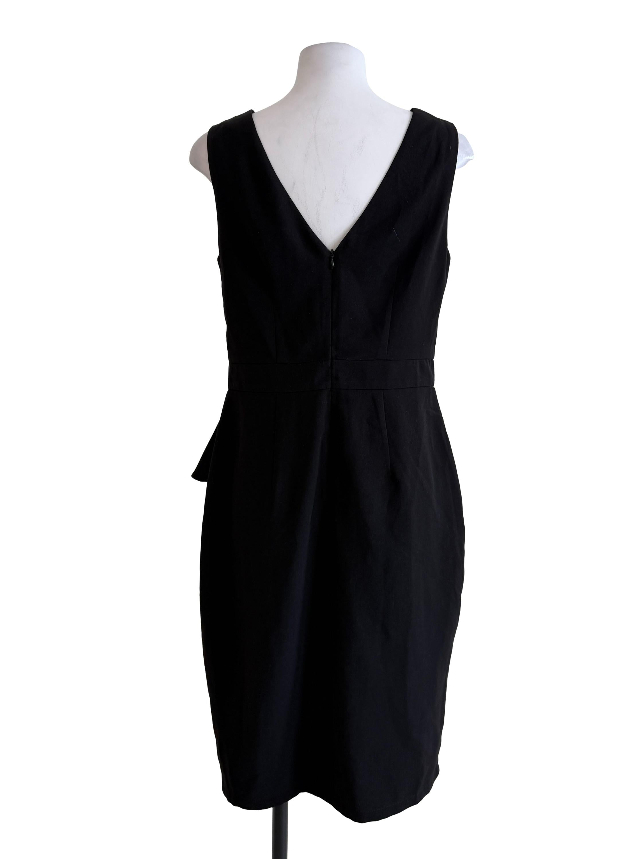 Black Round Neck Peplum Dress