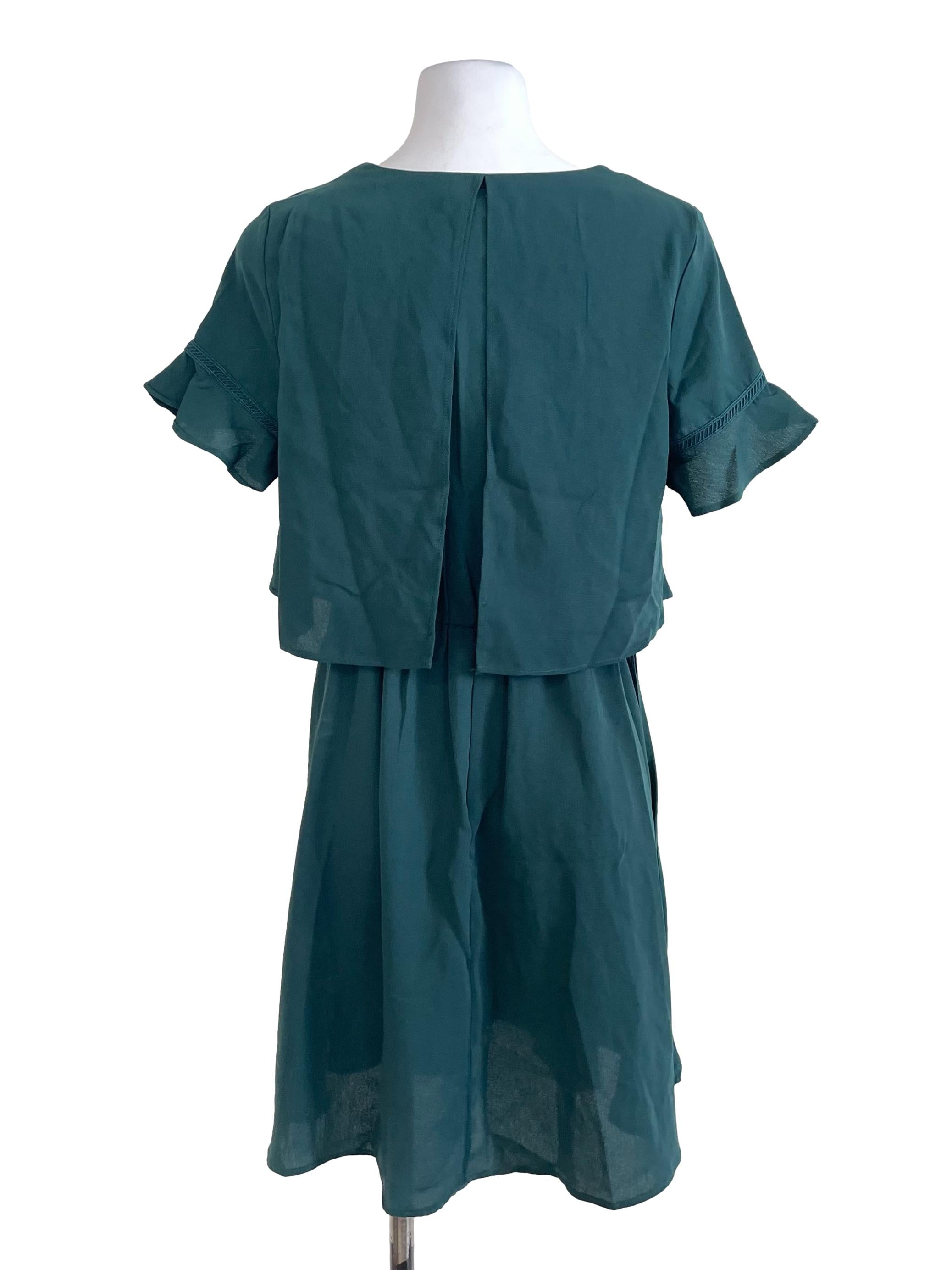 Dark Green Ruffled Dress