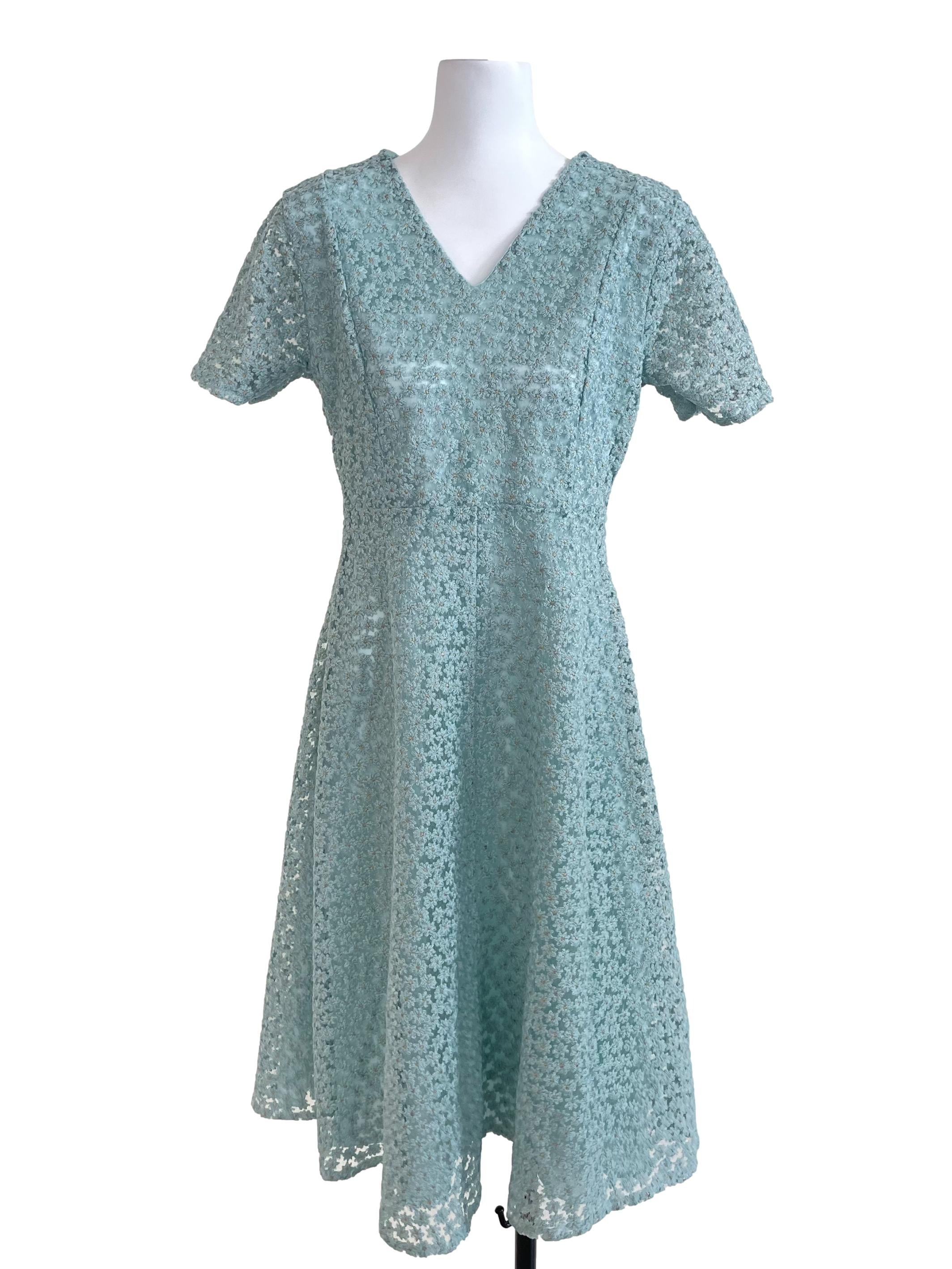 Mint Floral Dress
