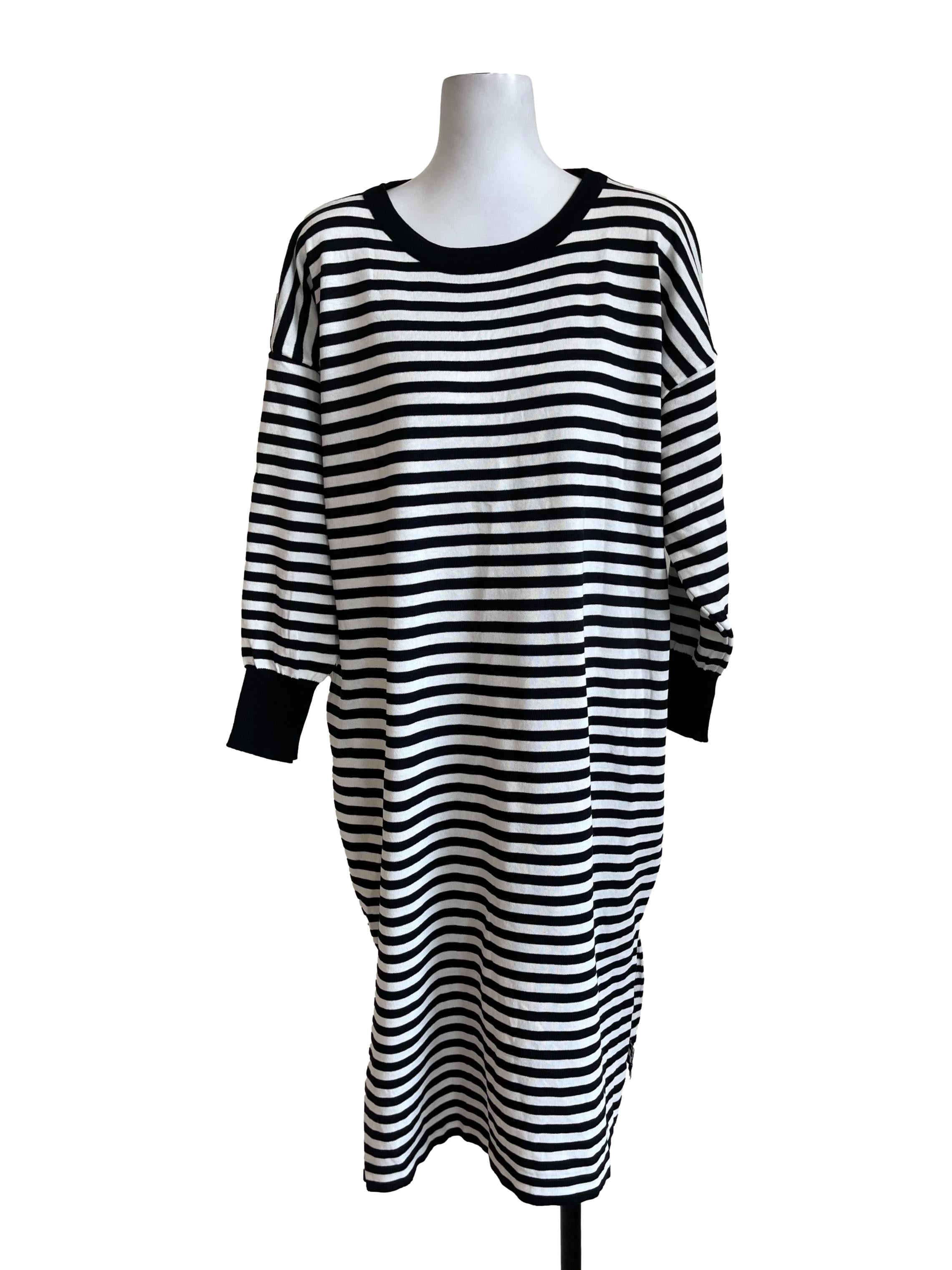 Black And White Stripes Oversized Dress
