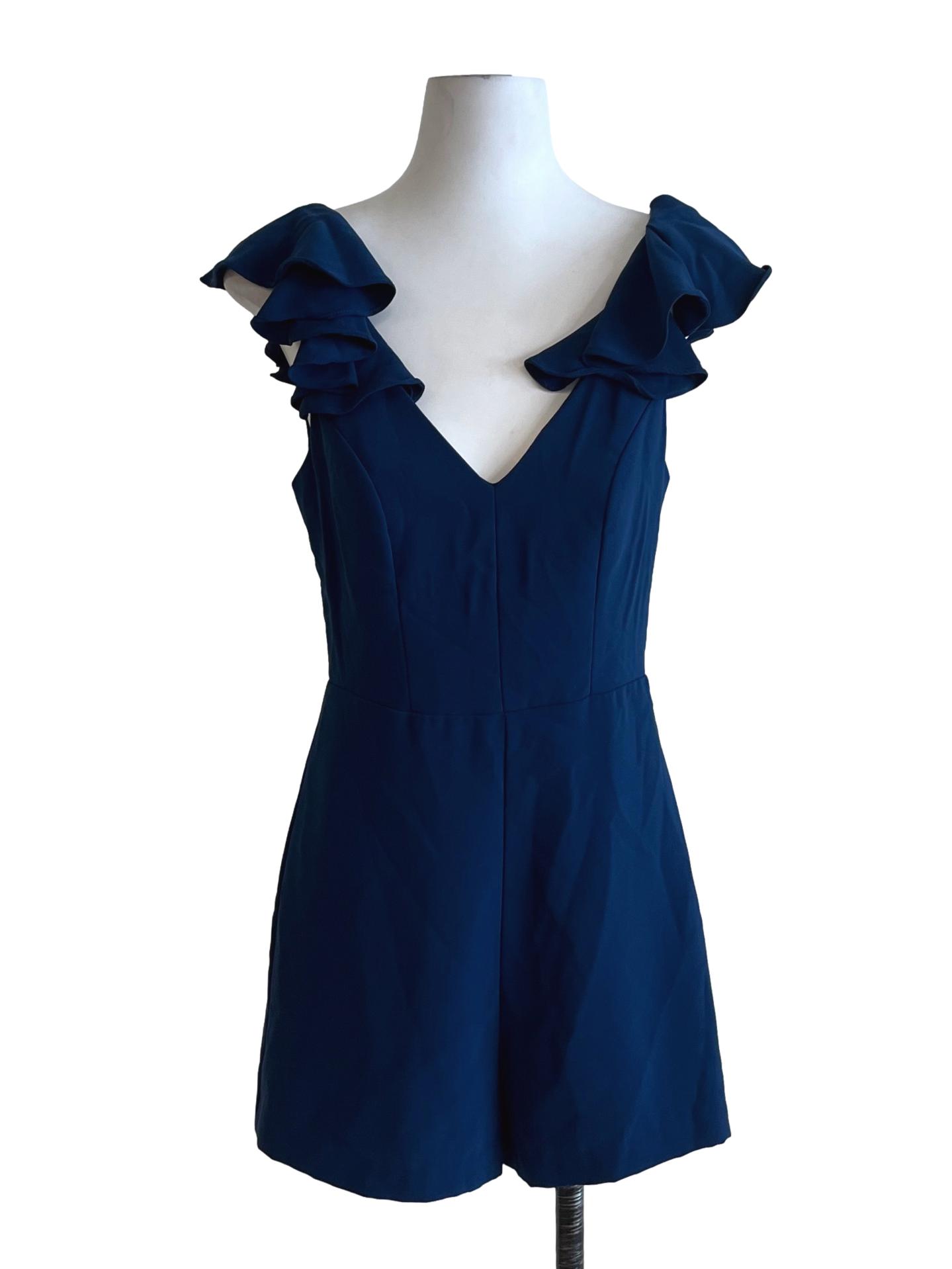 Navy Blue V-Neckline Romper
