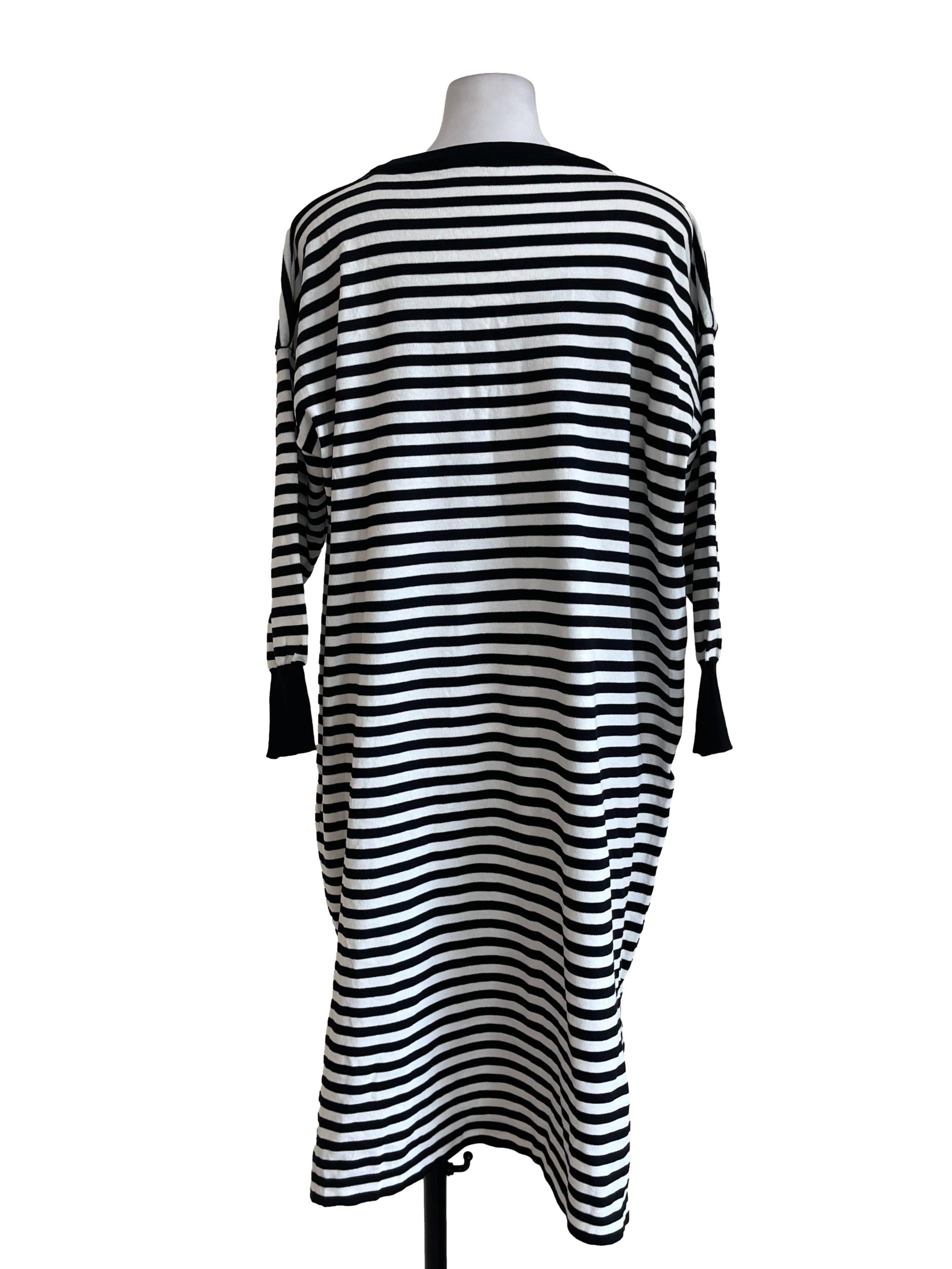 Black And White Stripes Oversized Dress