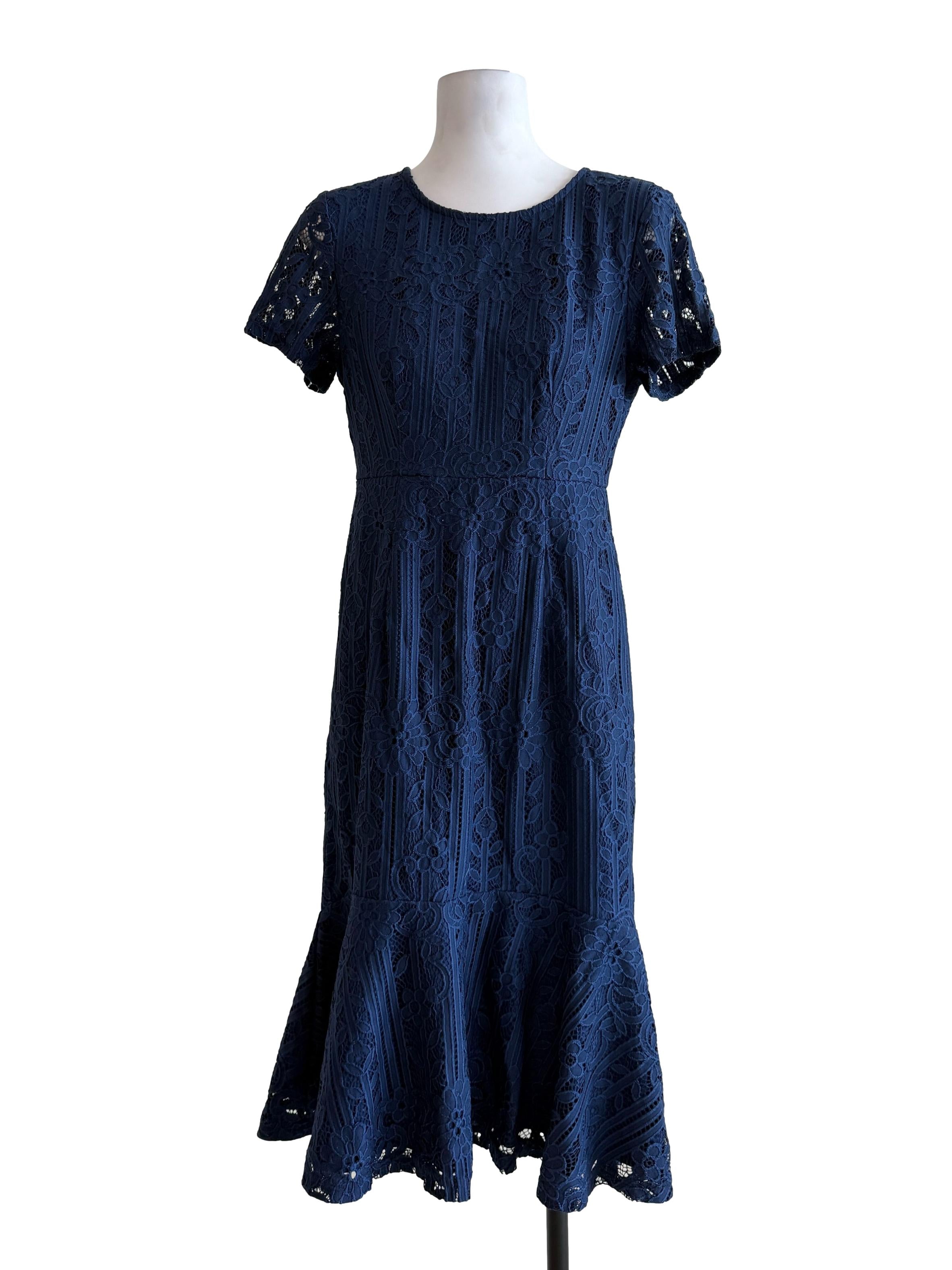 Navy Blue Lace Dress
