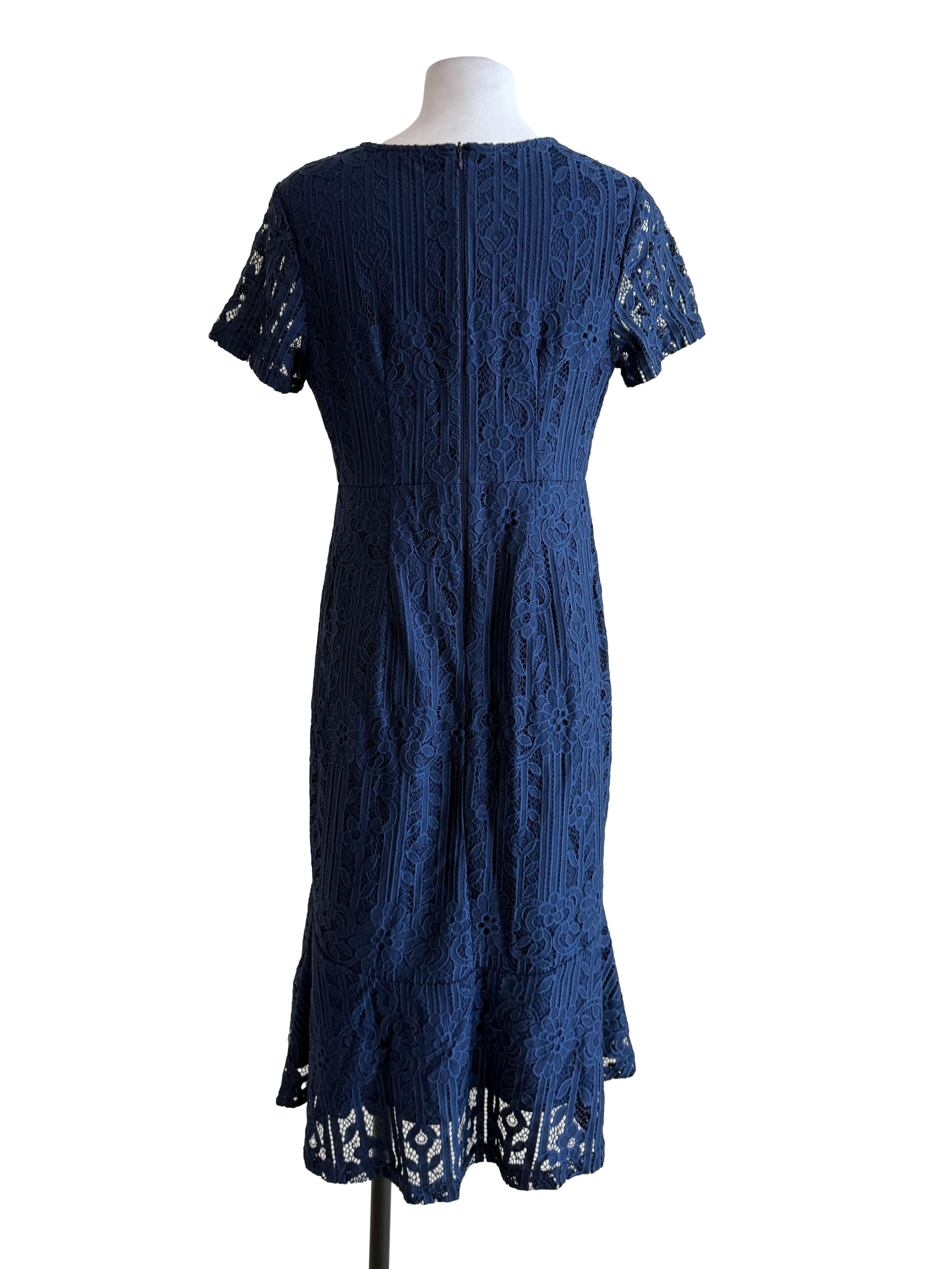Navy Blue Lace Dress
