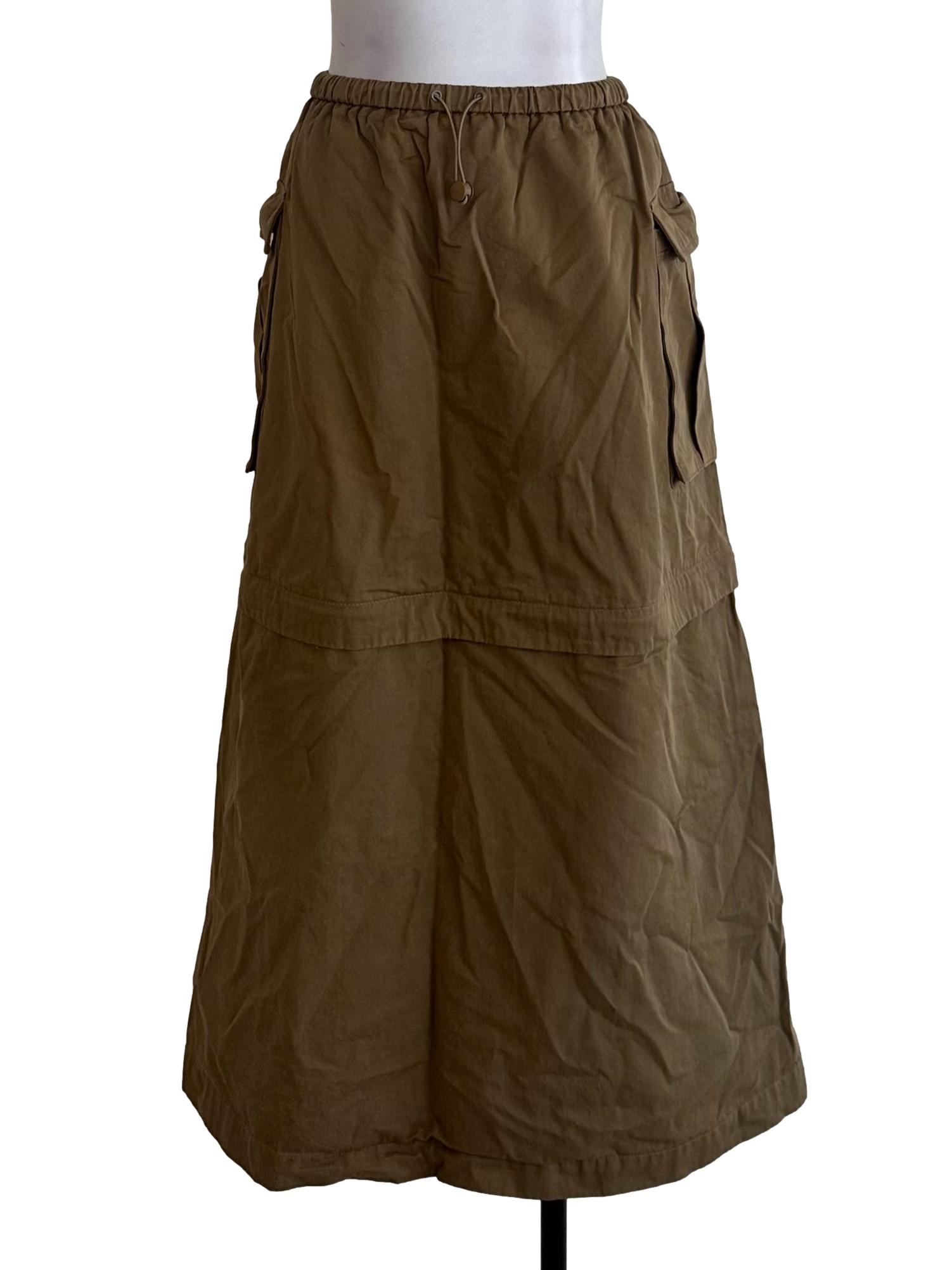 Olive Brown Plain Skirt