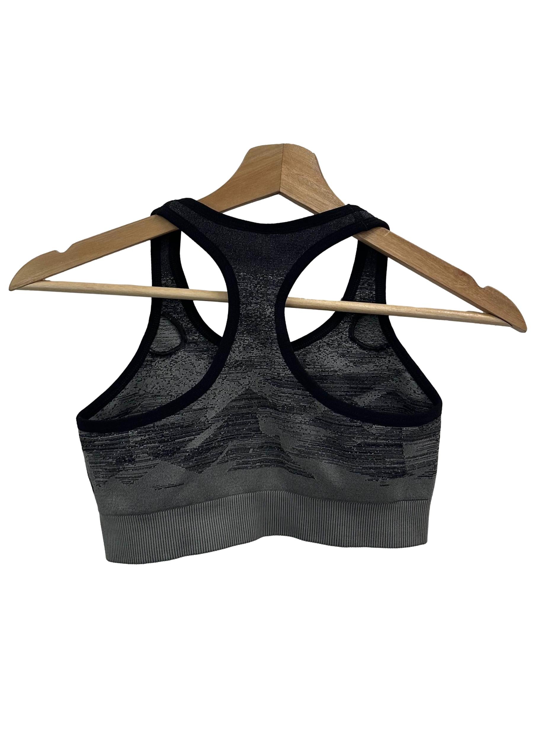 Grey Printed Raceback Sports Bra