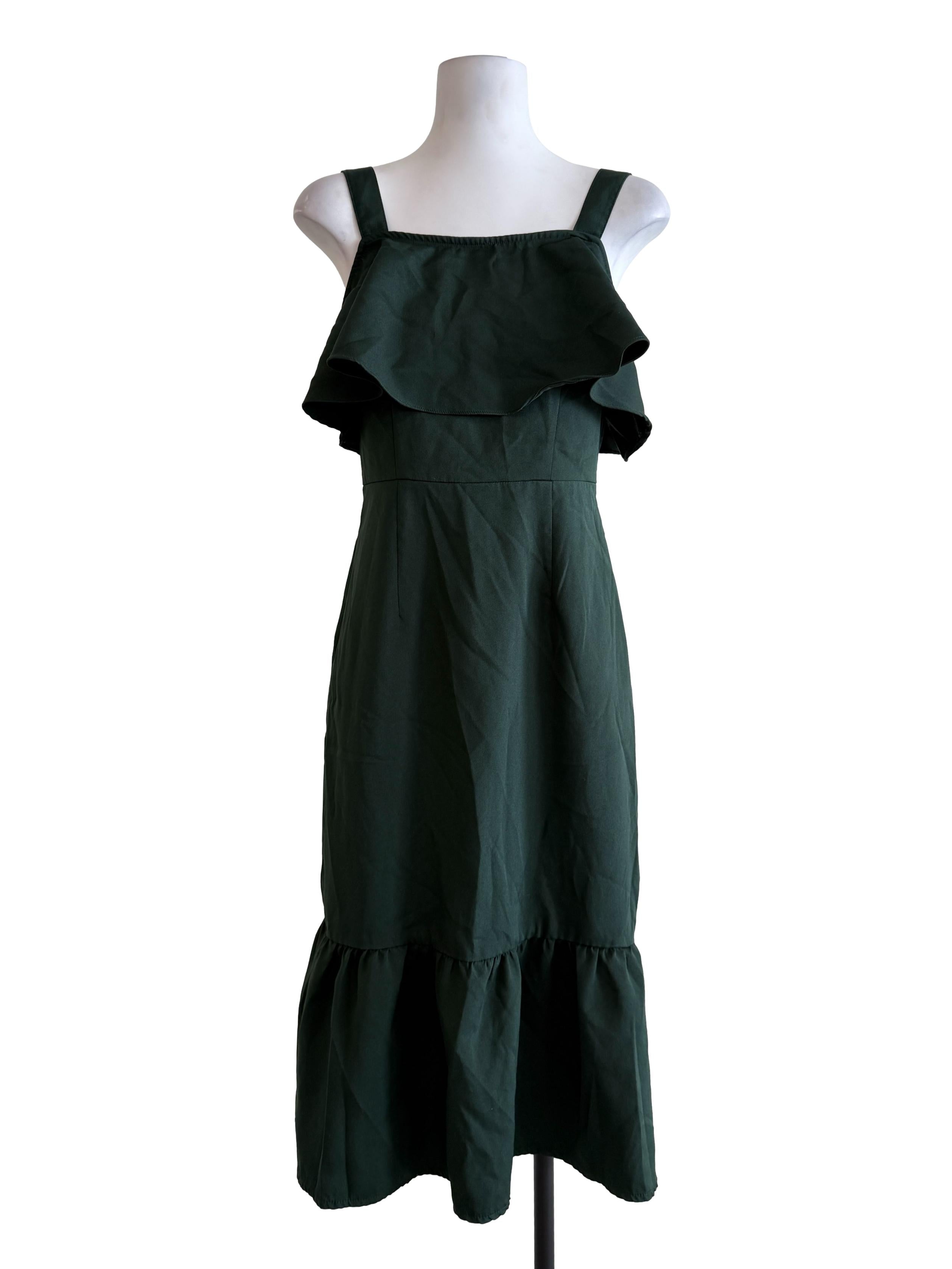 Pine Green Drop Waist Dress