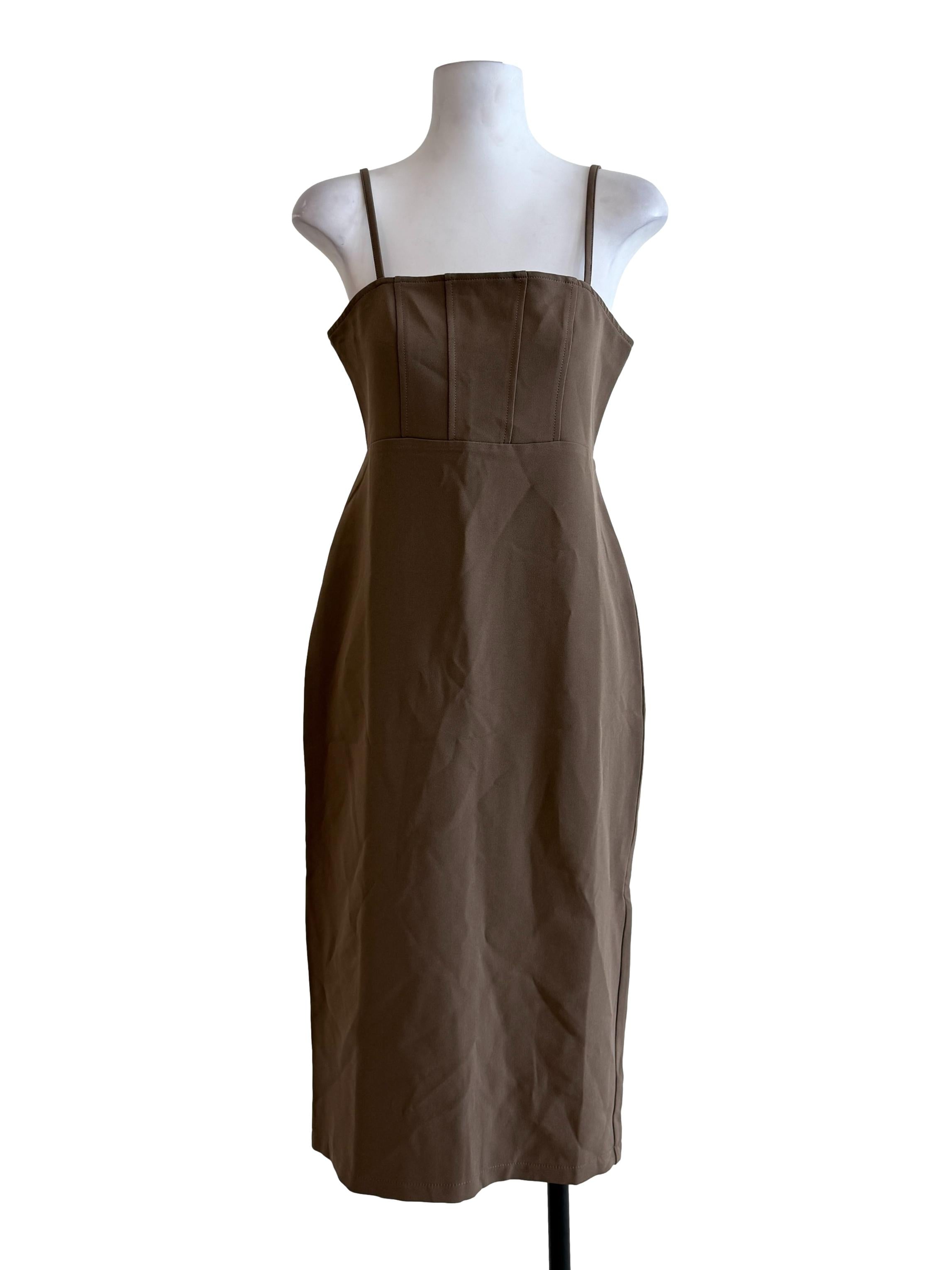 Peanut Brown Sheath Dress