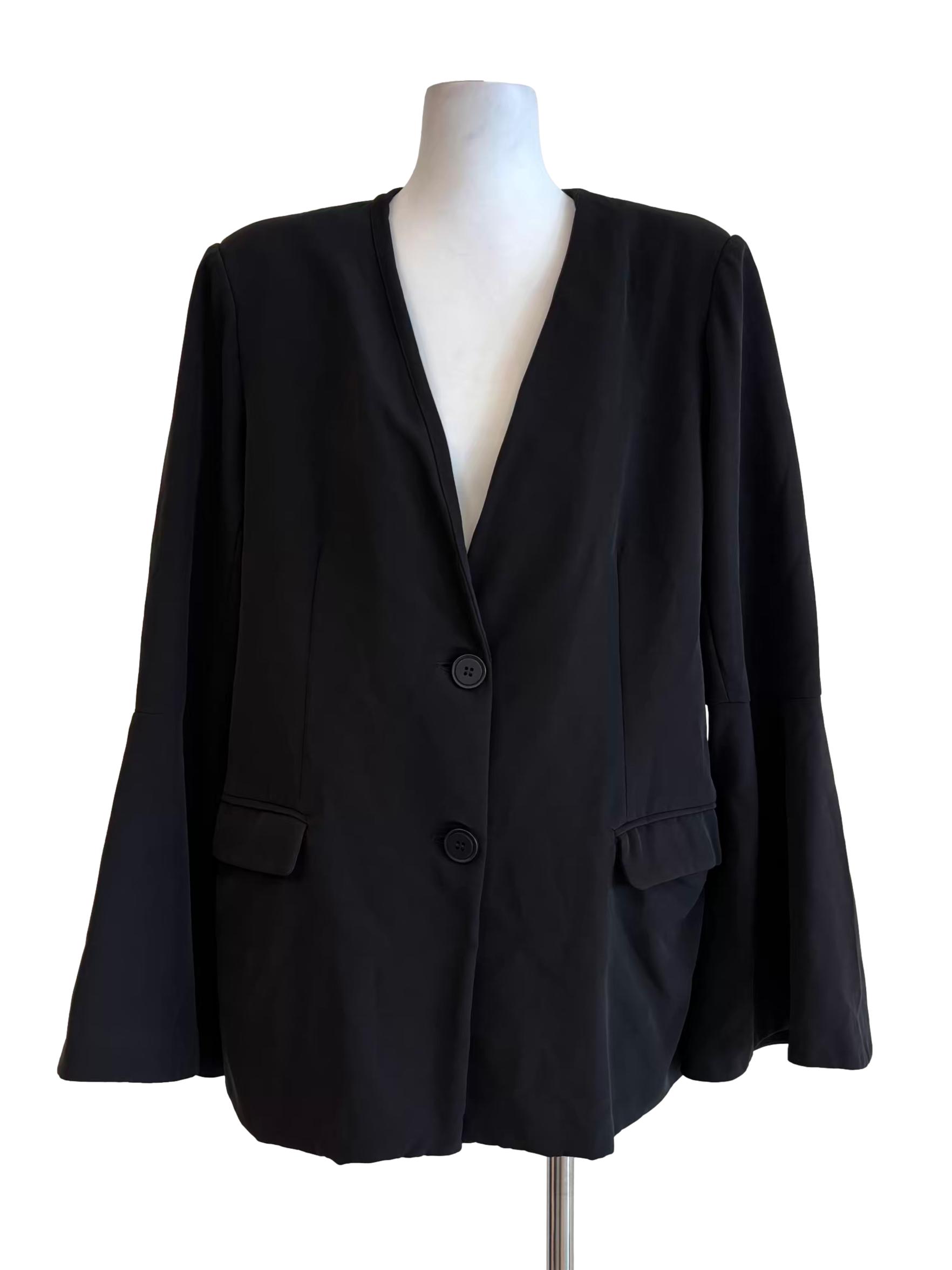 Jet Black V-Neck Blazer