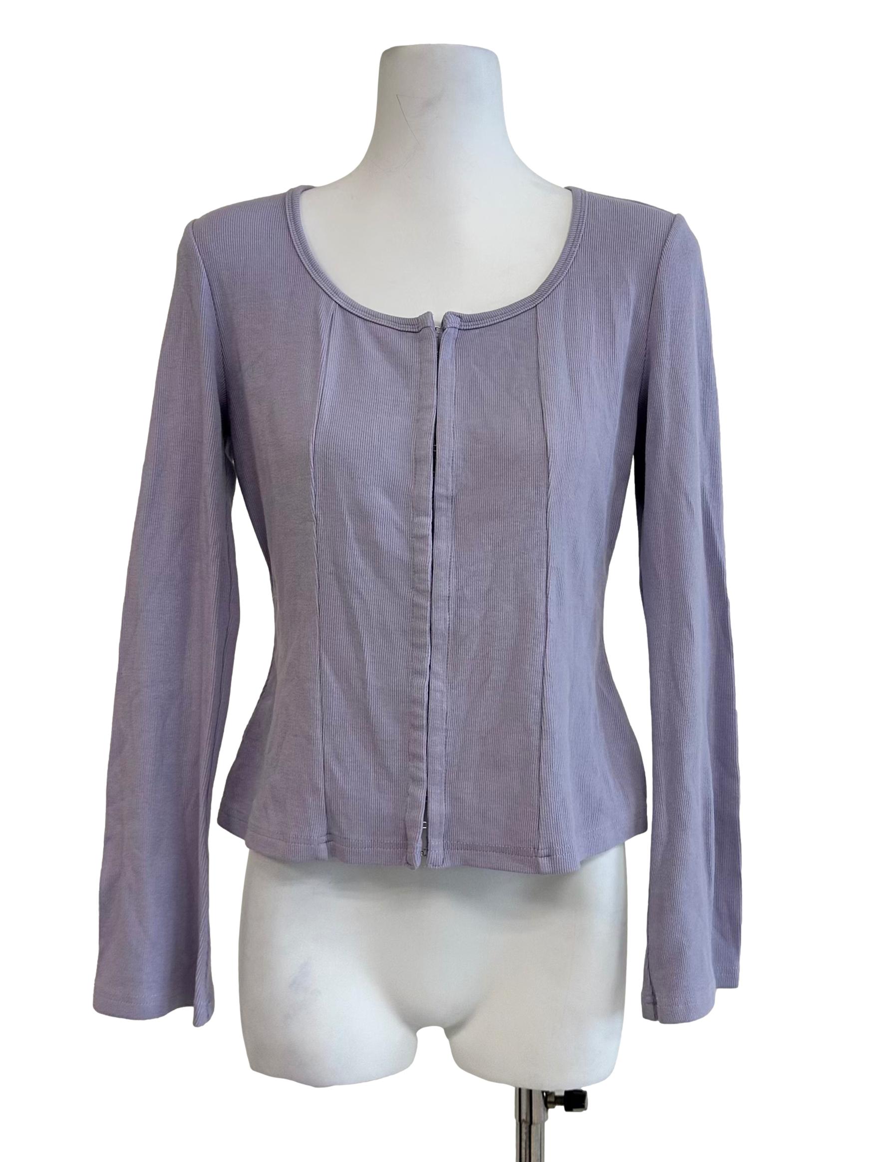 Heather Purple Textured Cardigan