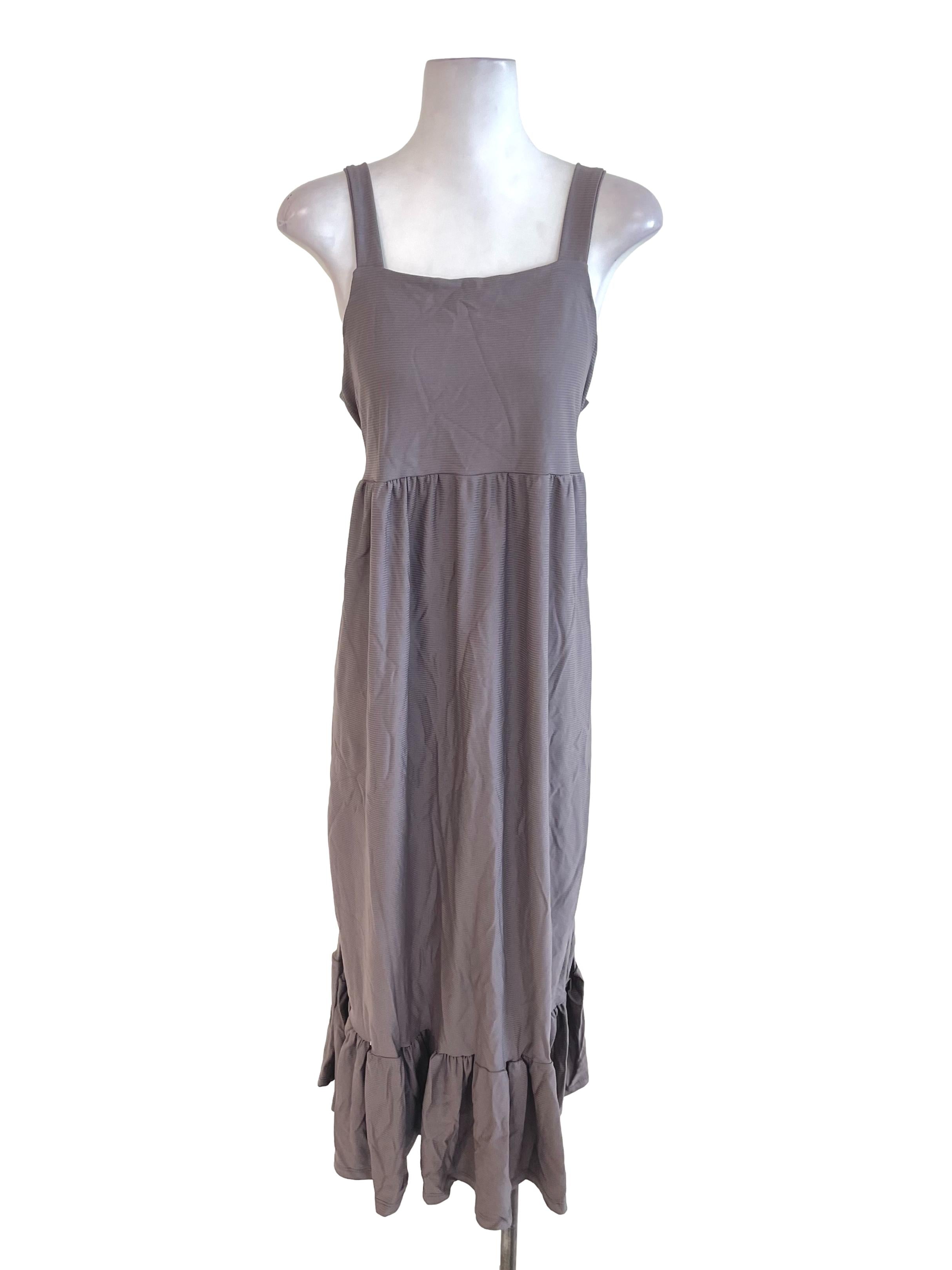 Dark Mauve Ruffled Dress