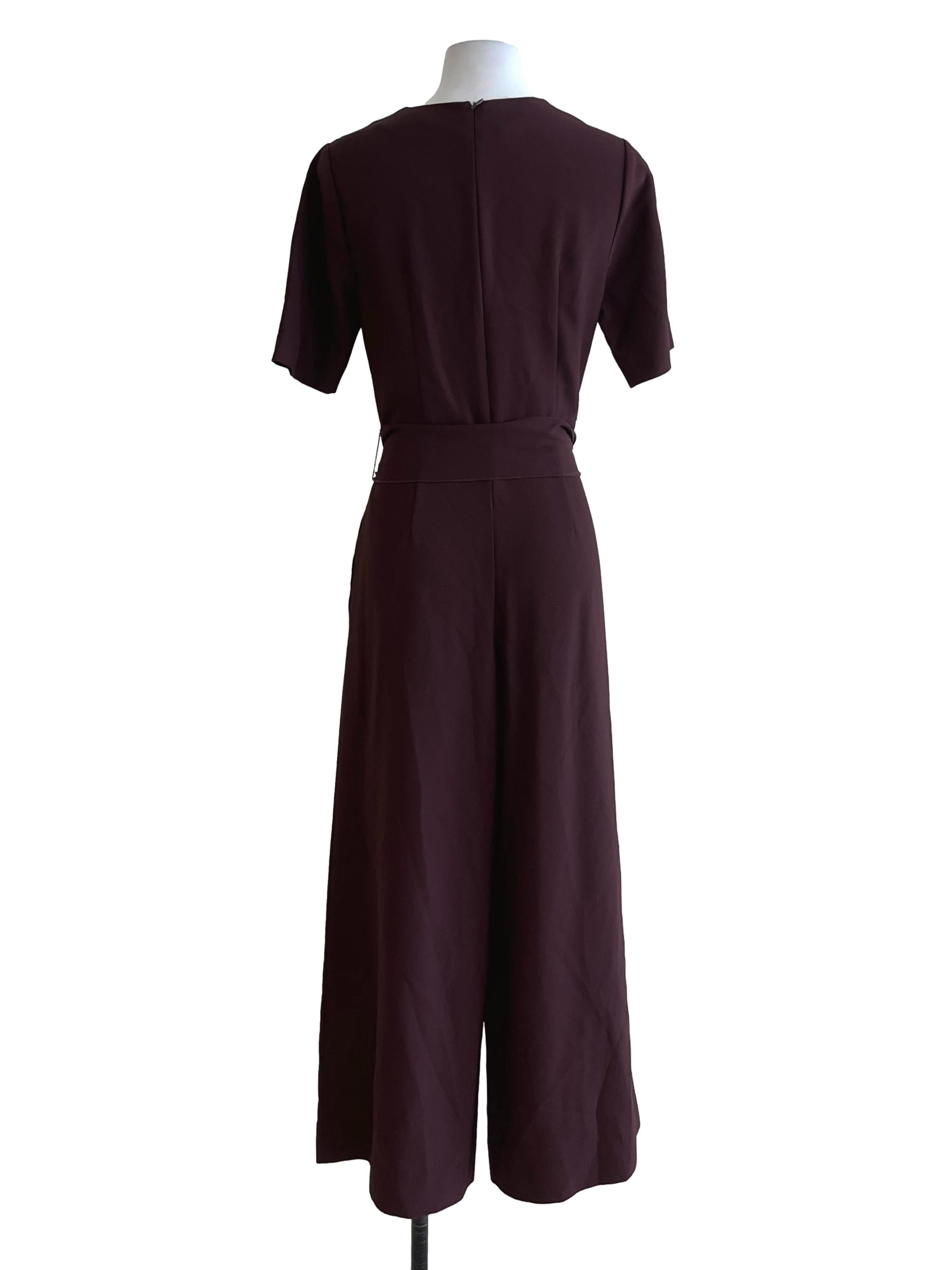Brown V-Neckline Jumpsuit