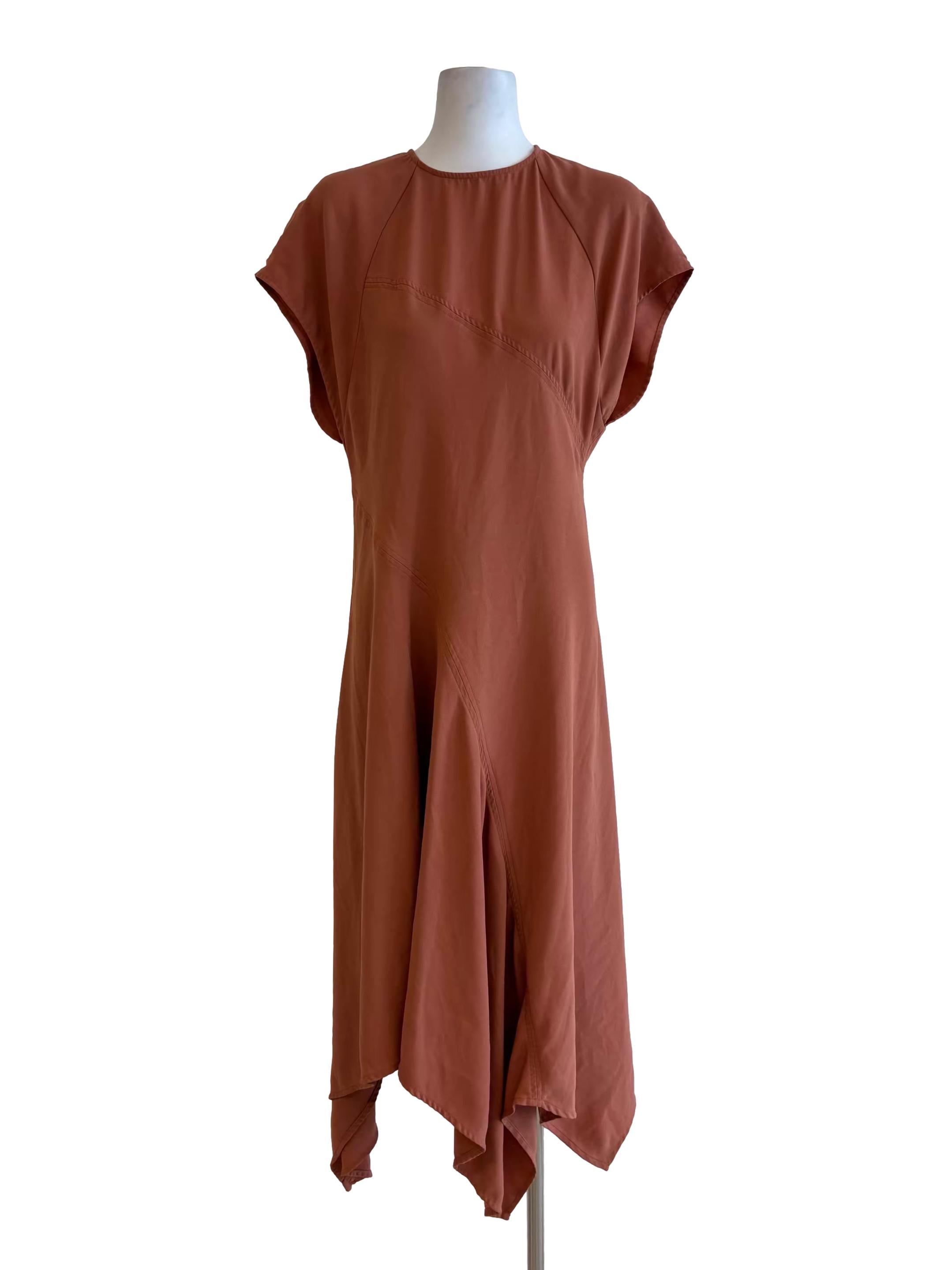 Terracotta Orange Sleeveless Kaftan Dress