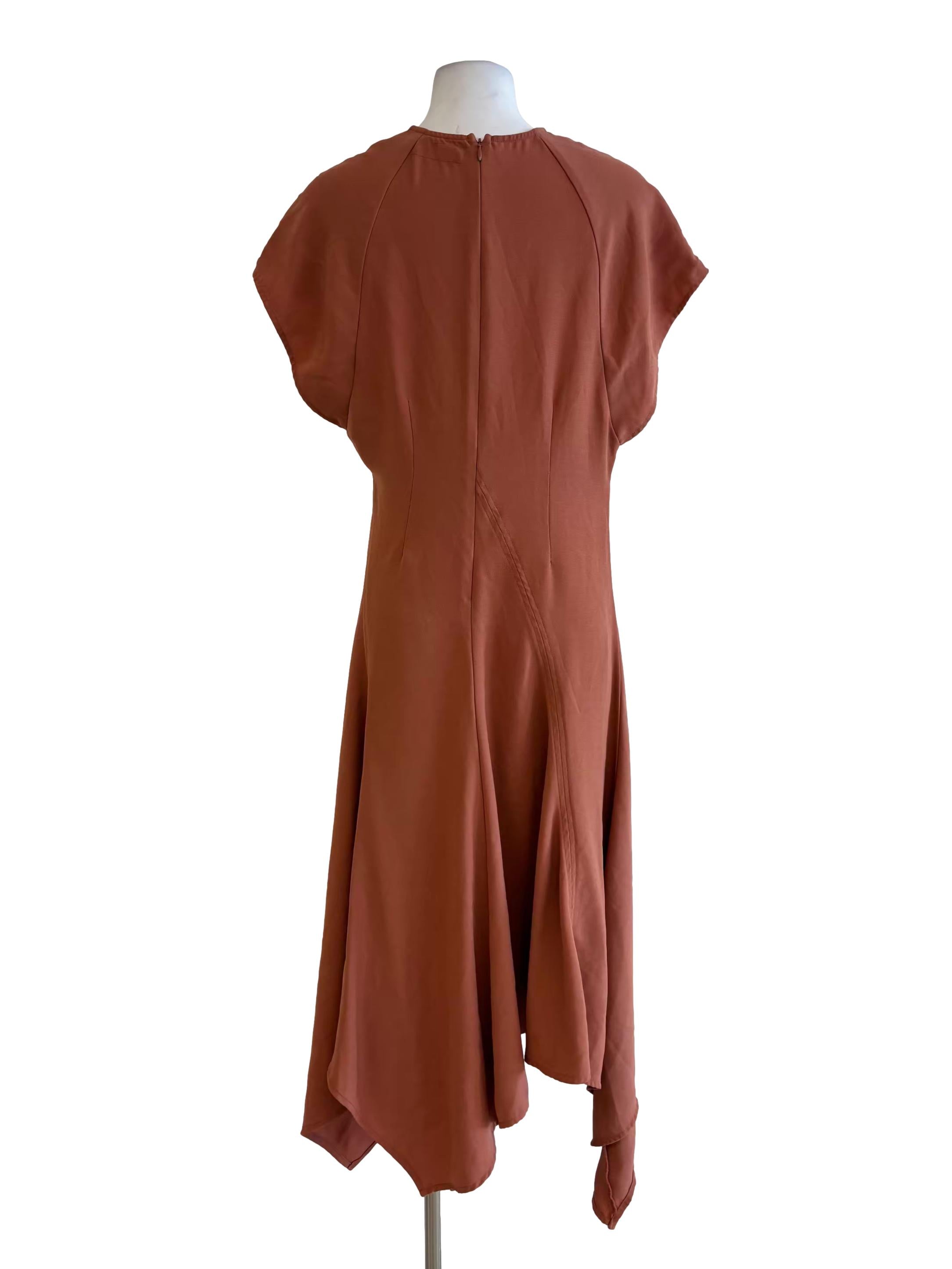 Terracotta Orange Sleeveless Kaftan Dress