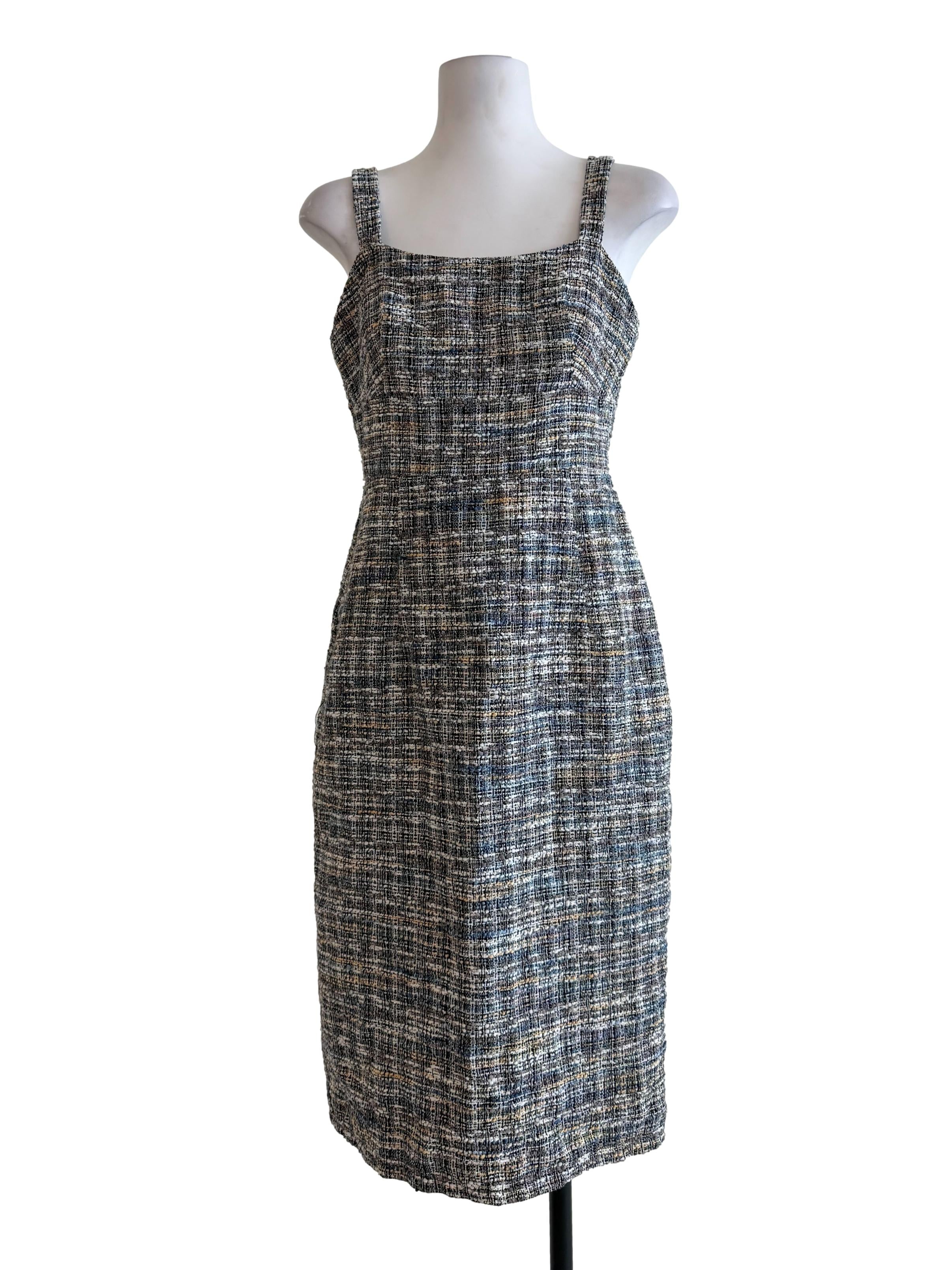 Multicolor Tweed Sheath Dress
