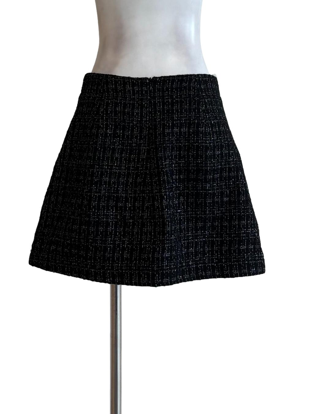 Black Tweed Mini Skirt