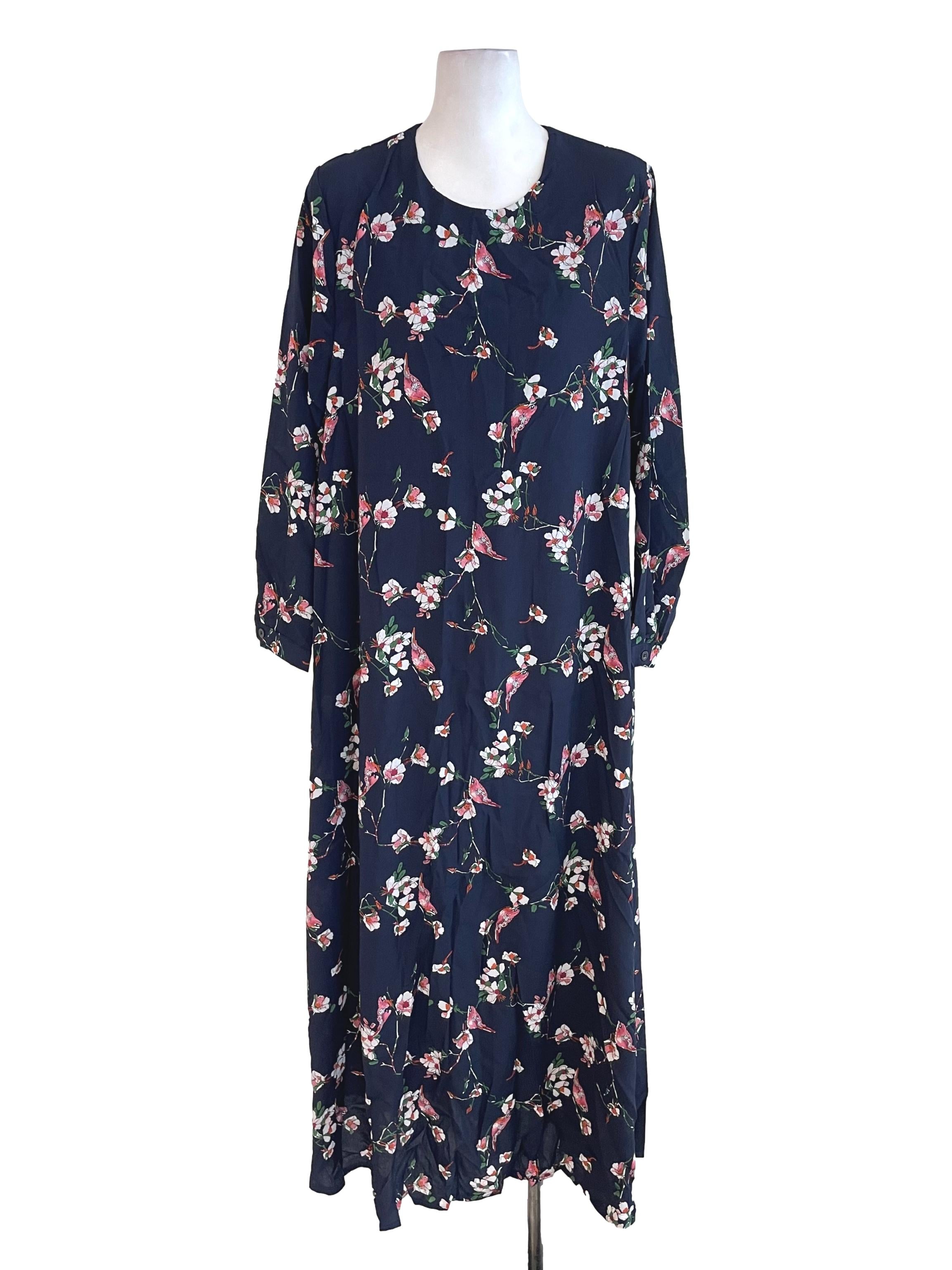 Deep Blue Floral Dress