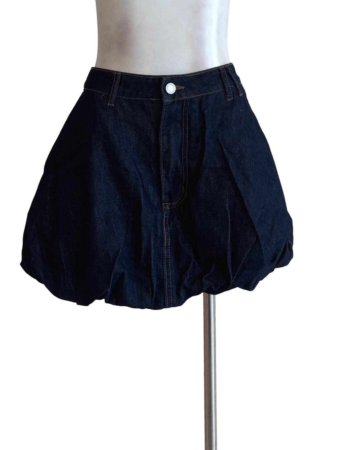 Blue Denim Bubble Skirt