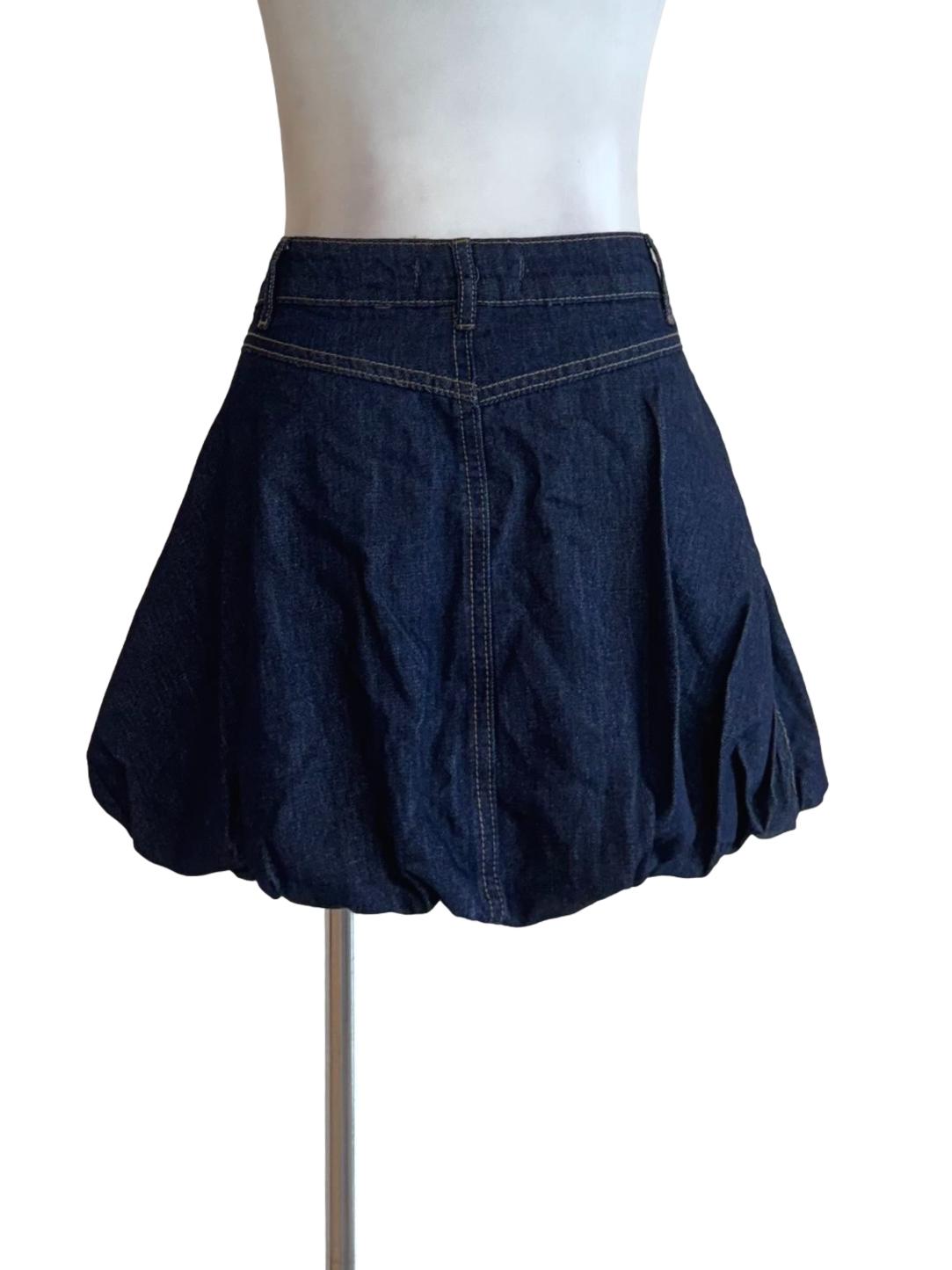 Blue Denim Bubble Skirt