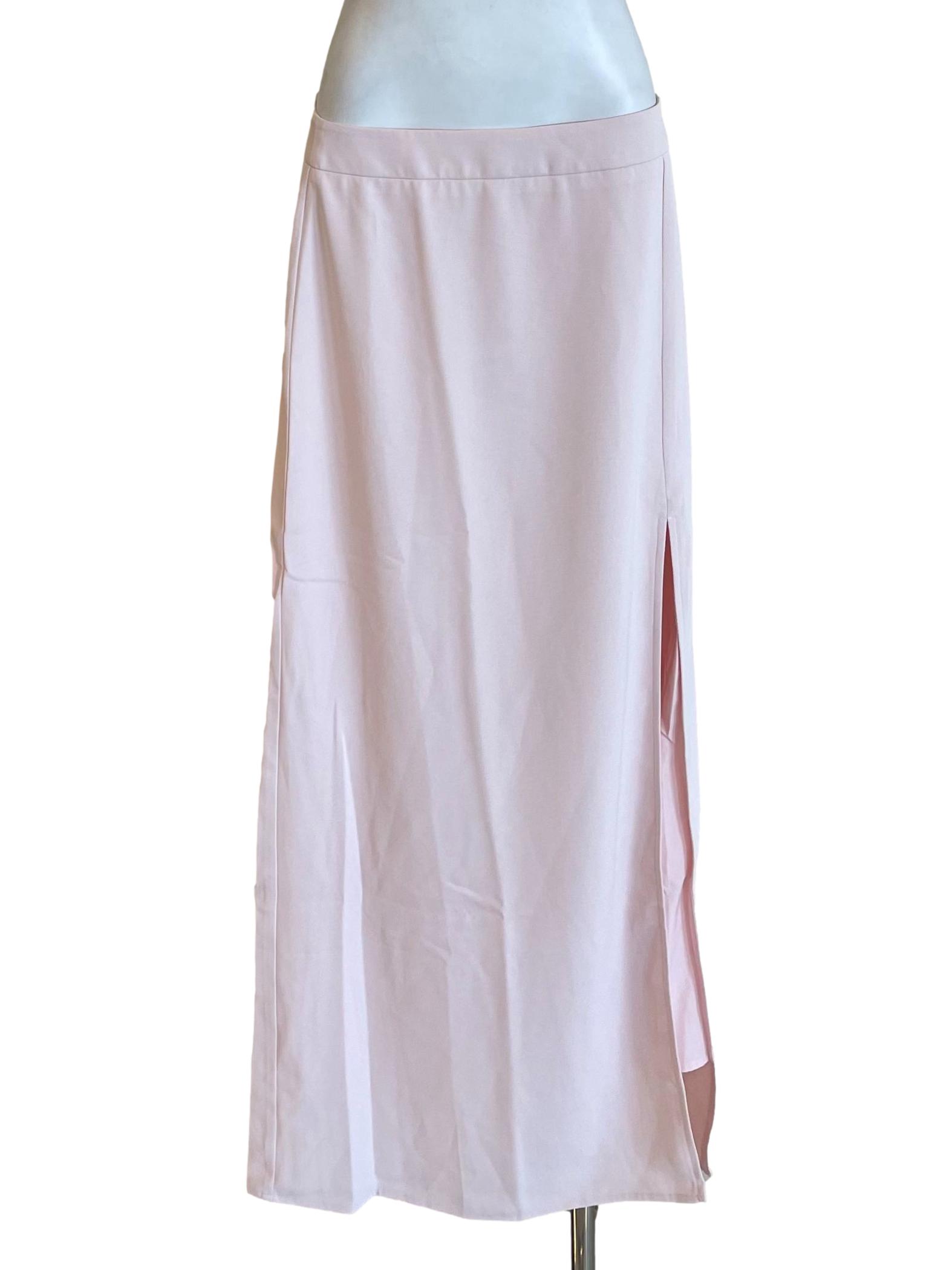 Baby Pink A-Line Long Skirt