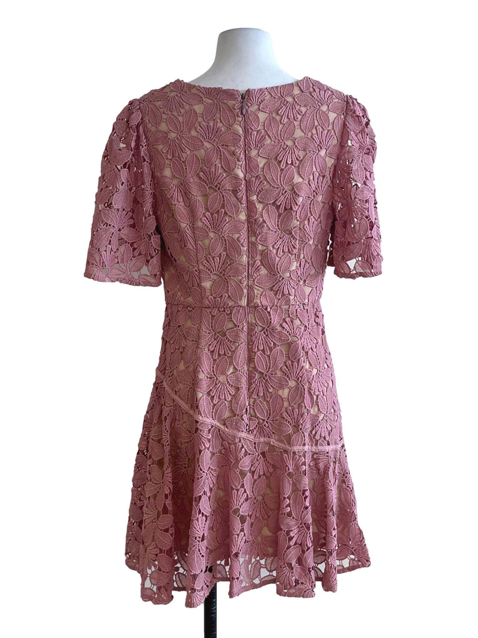 Blush Pink Lace Empire Dress