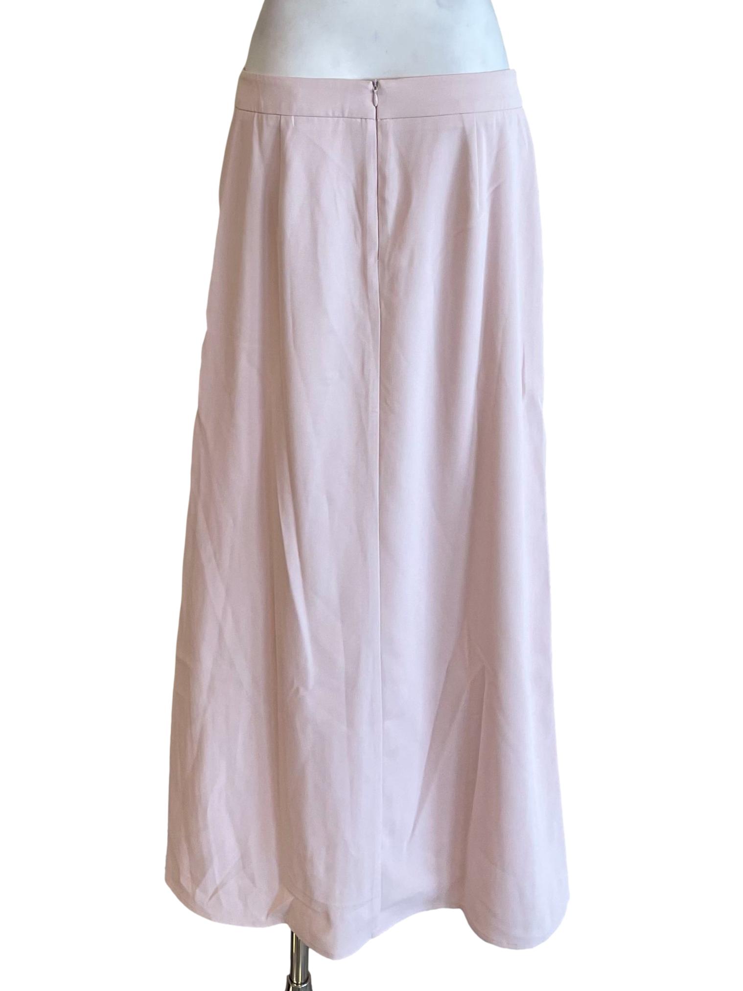 Baby Pink A-Line Long Skirt