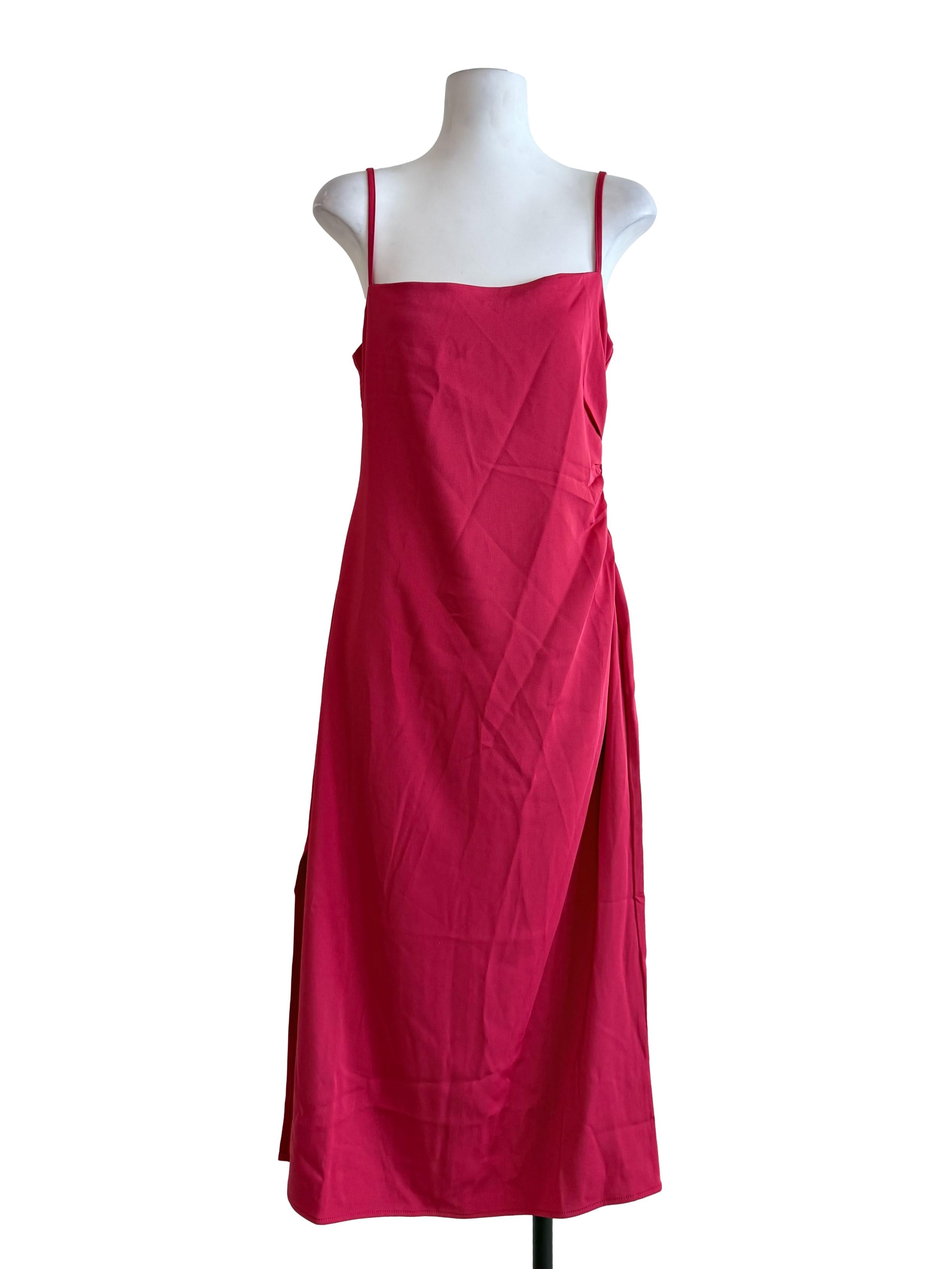Magenta Pink Draped Dress