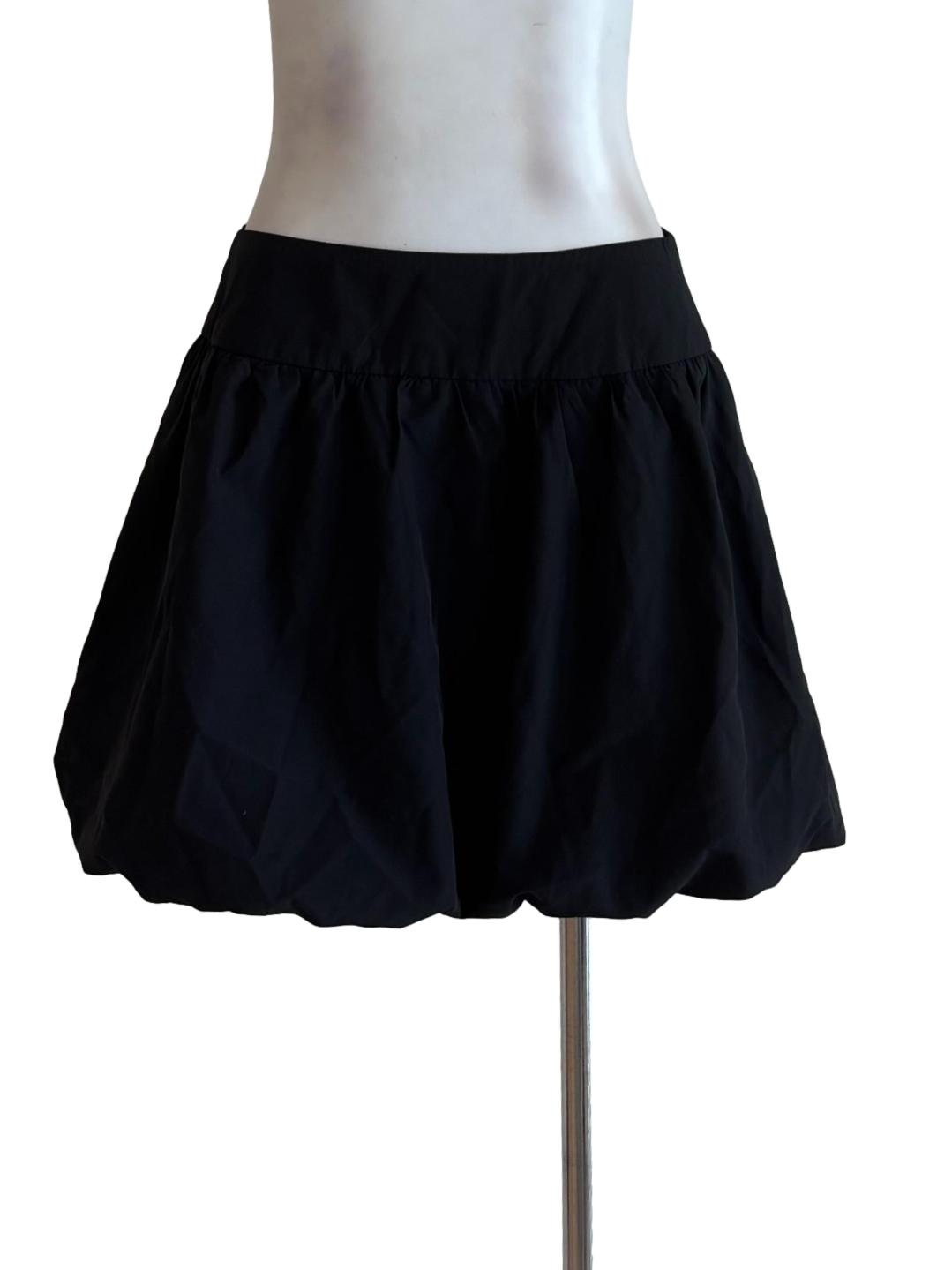 Jet Black Mini Balloon Skirt