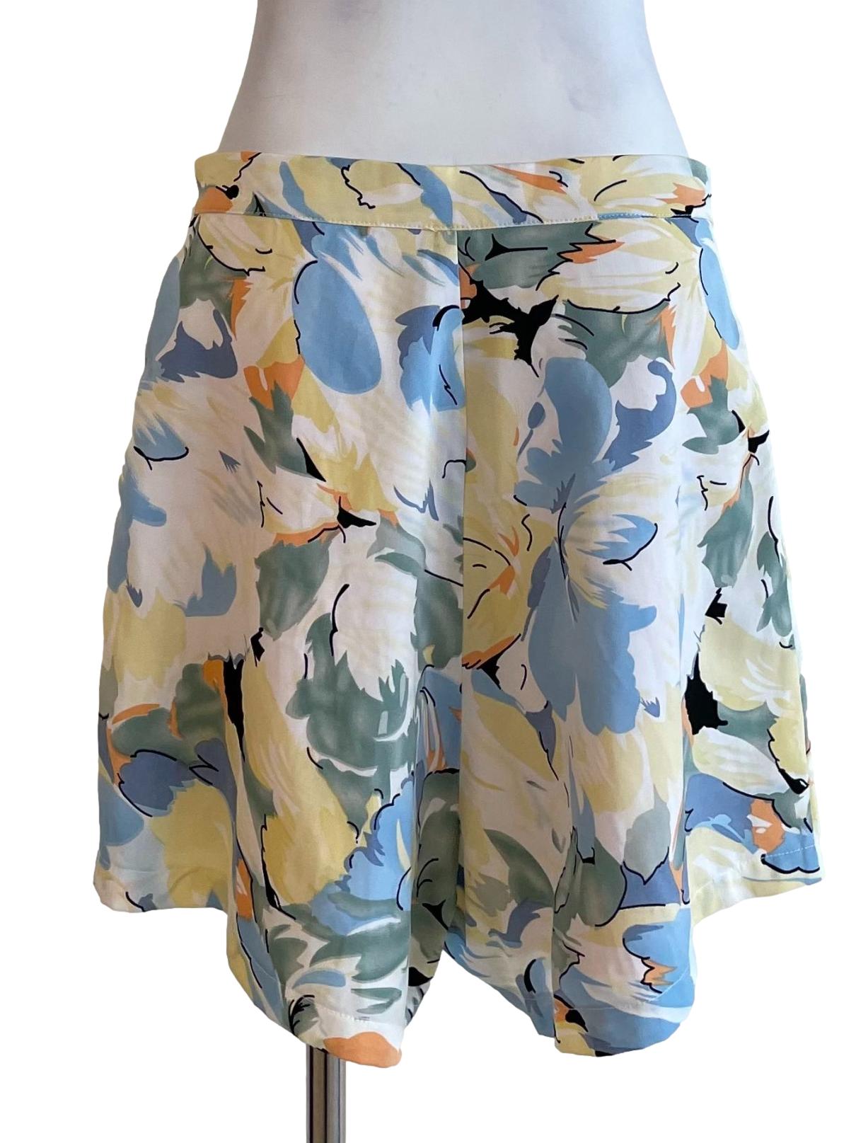 White Floral A-Line Shorts