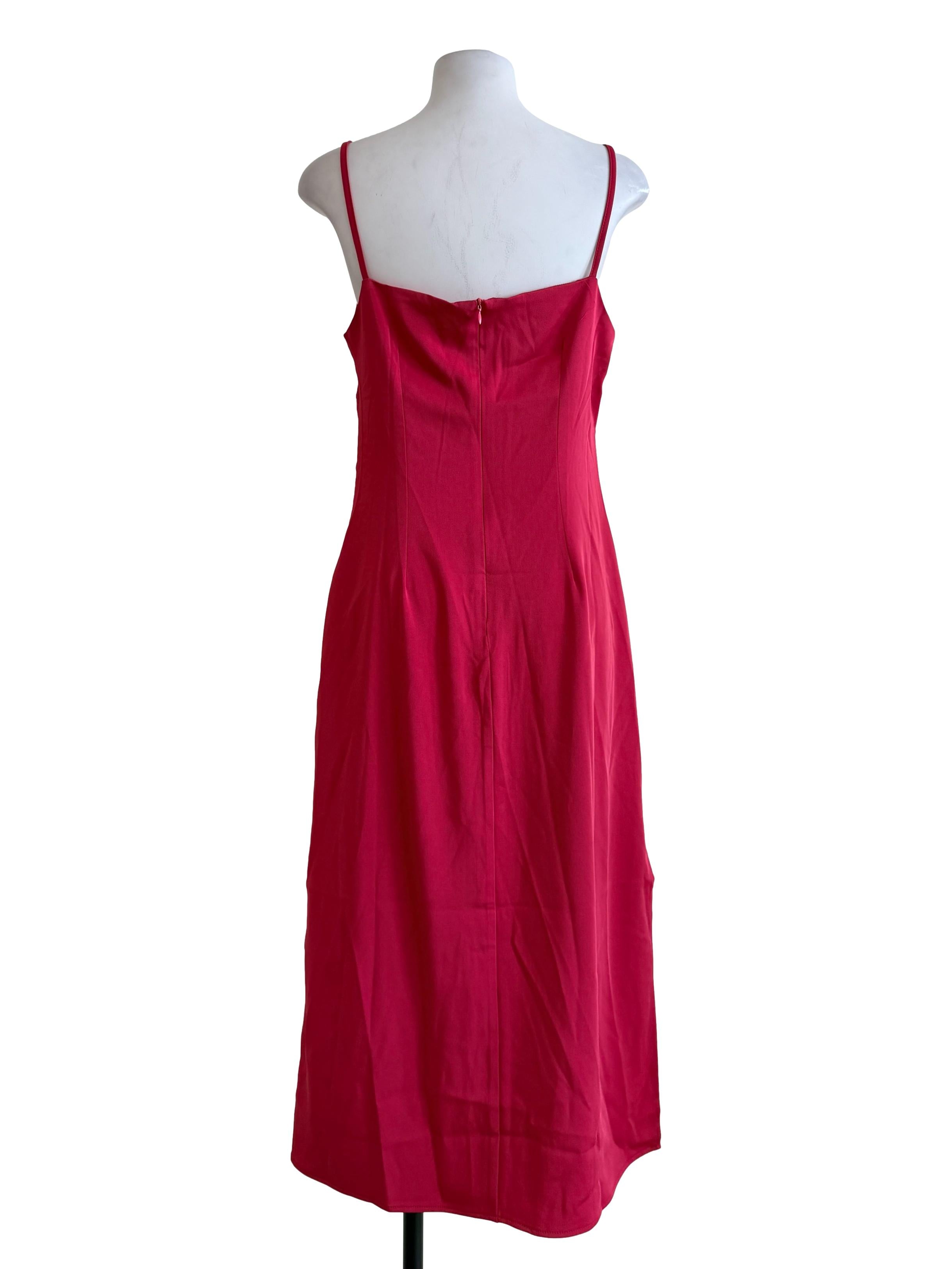 Magenta Pink Draped Dress