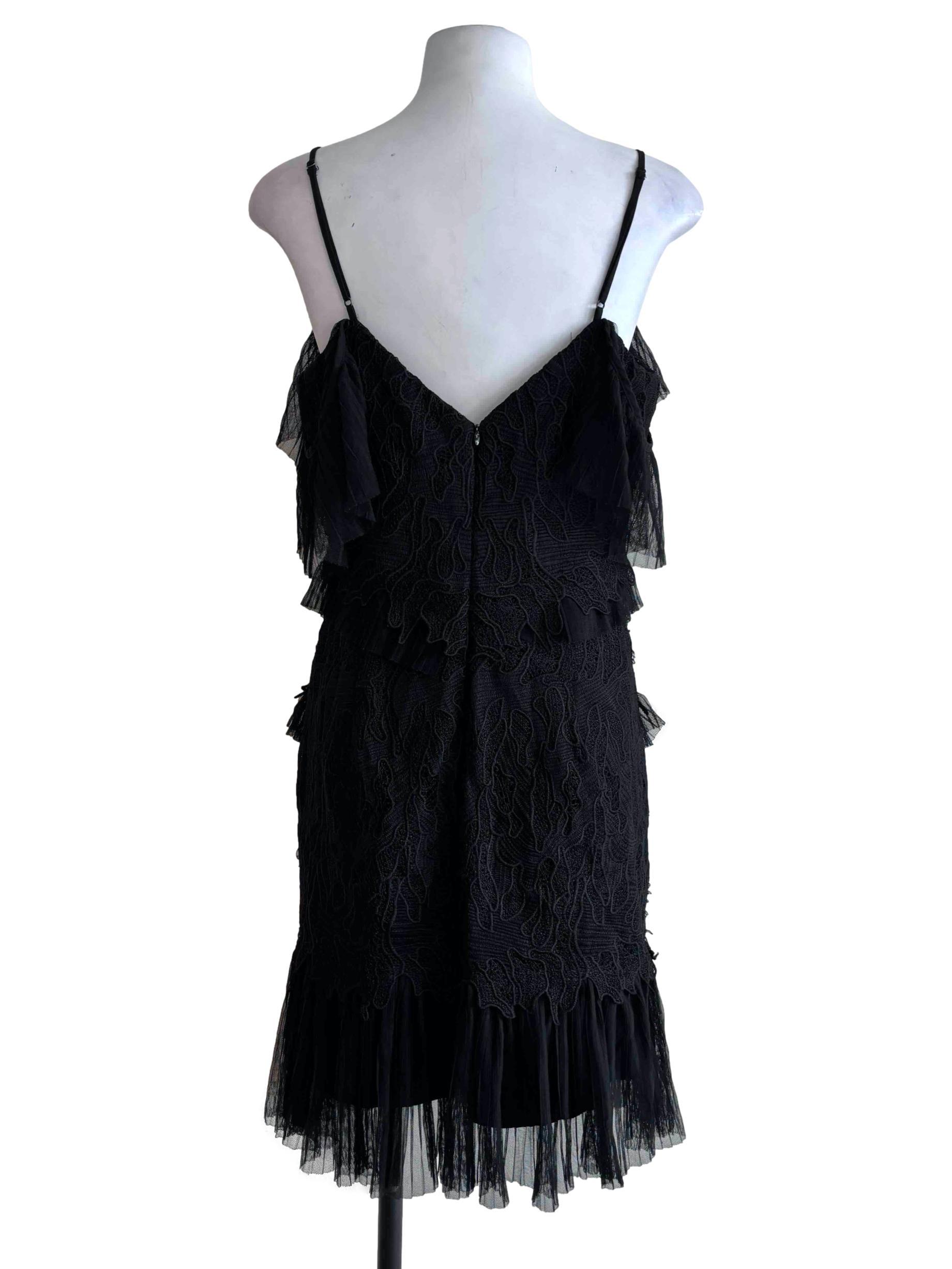 Raven Black Lace Tier Dress
