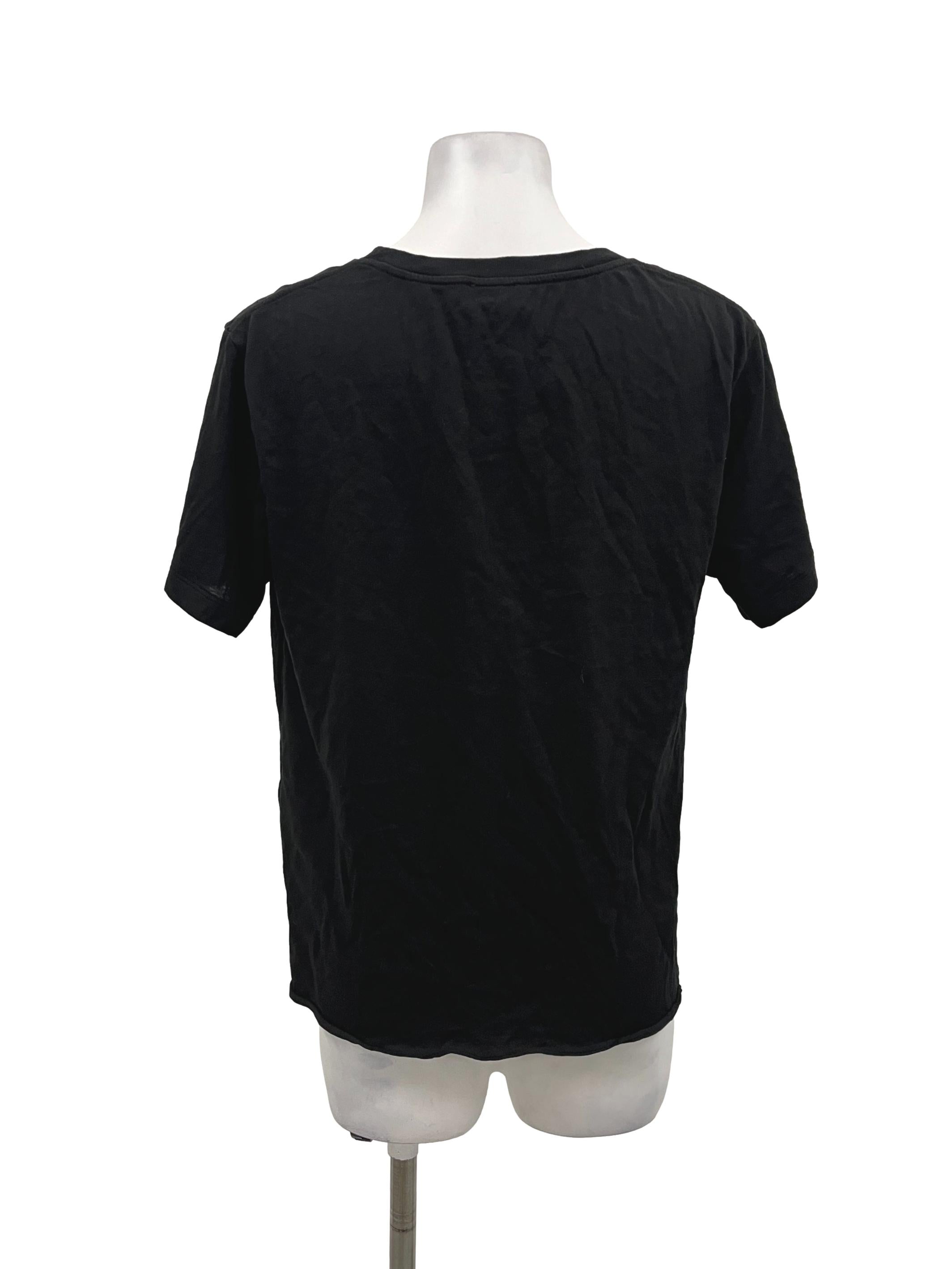 Black Cotton Short Sleeved T-Shirt