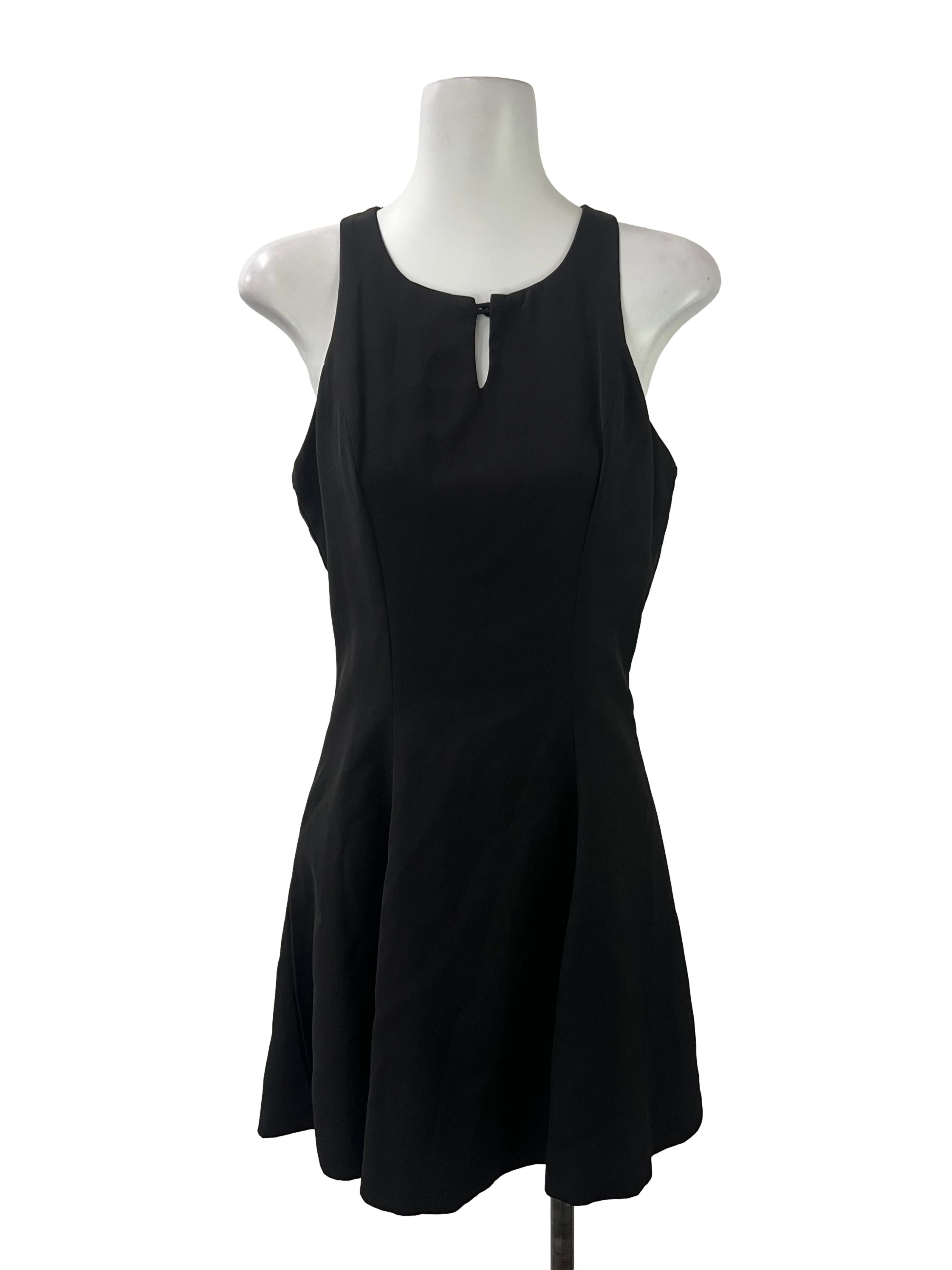 Black Race Back Skater Dress