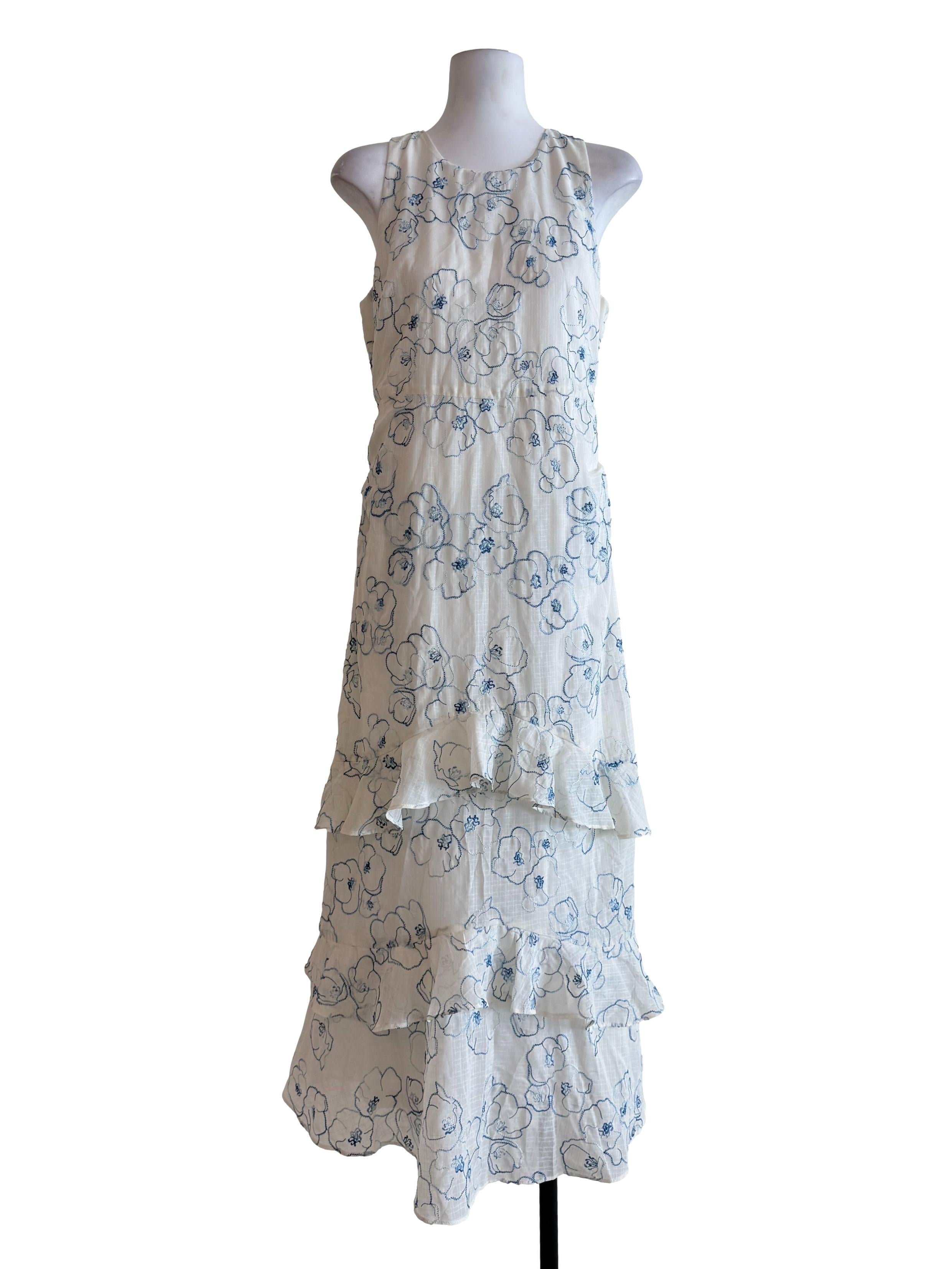 Powder White Tiered Dress