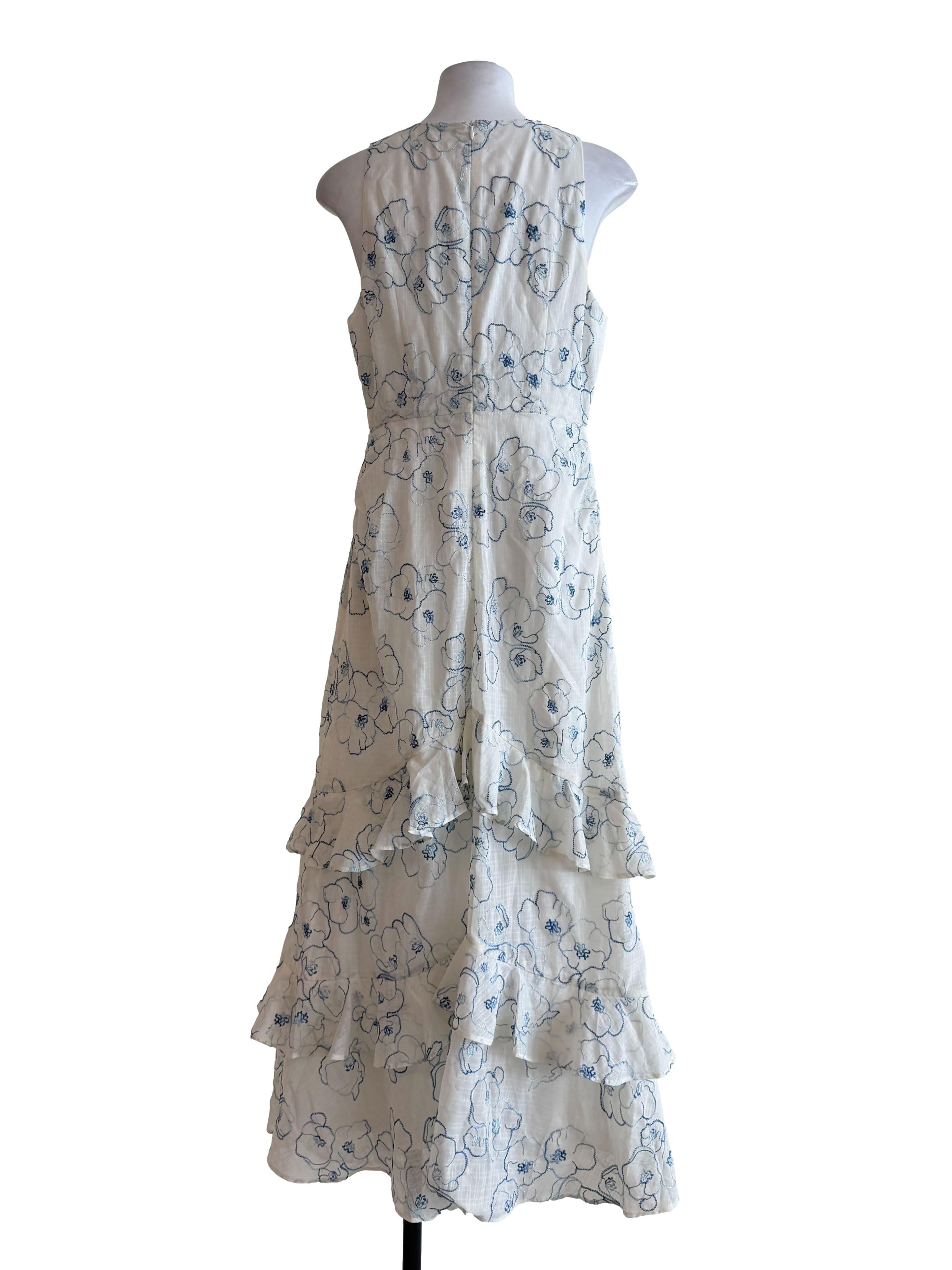 Powder White Tiered Dress