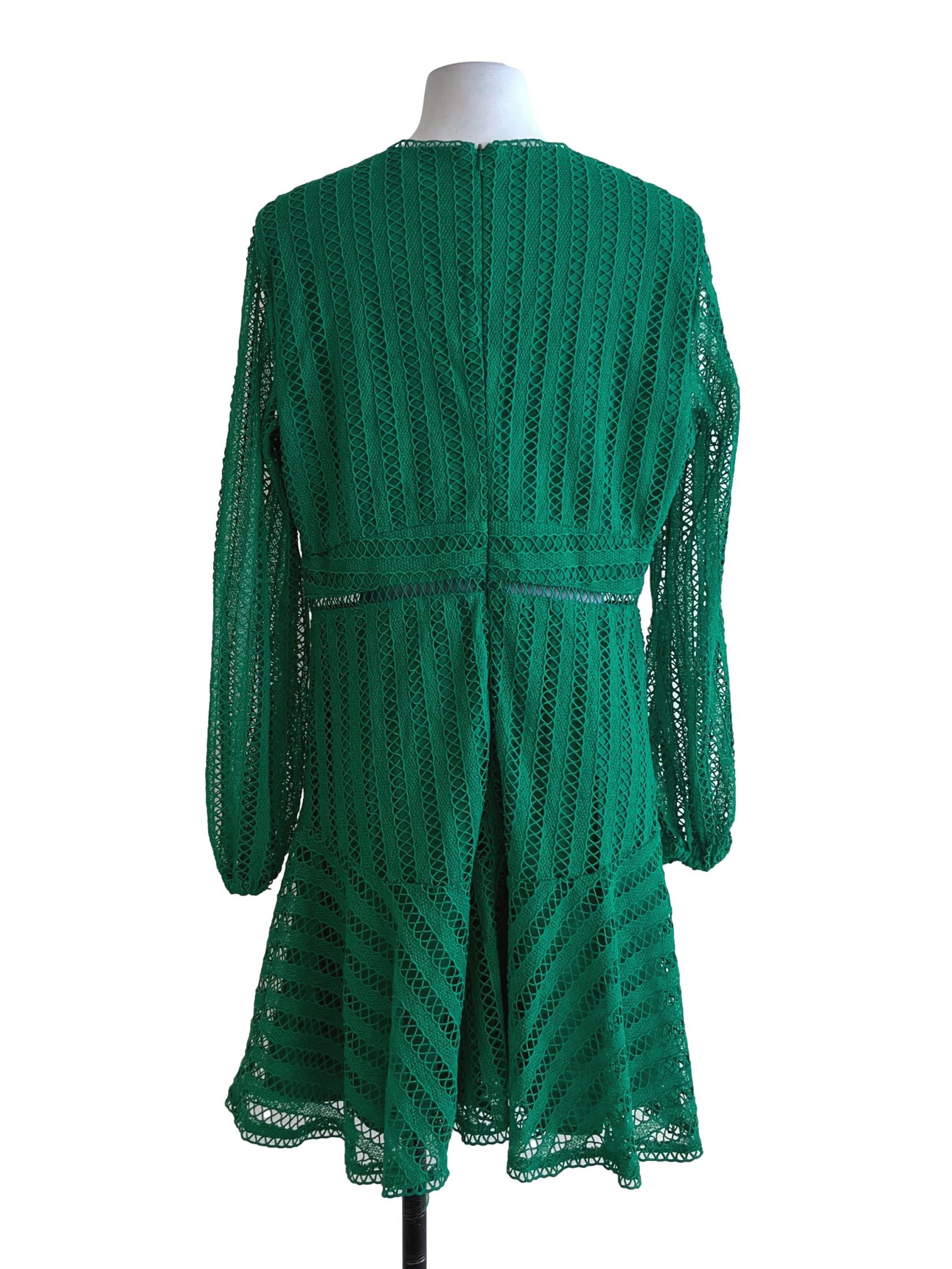 Fern Green V-Neckline Empire Dress