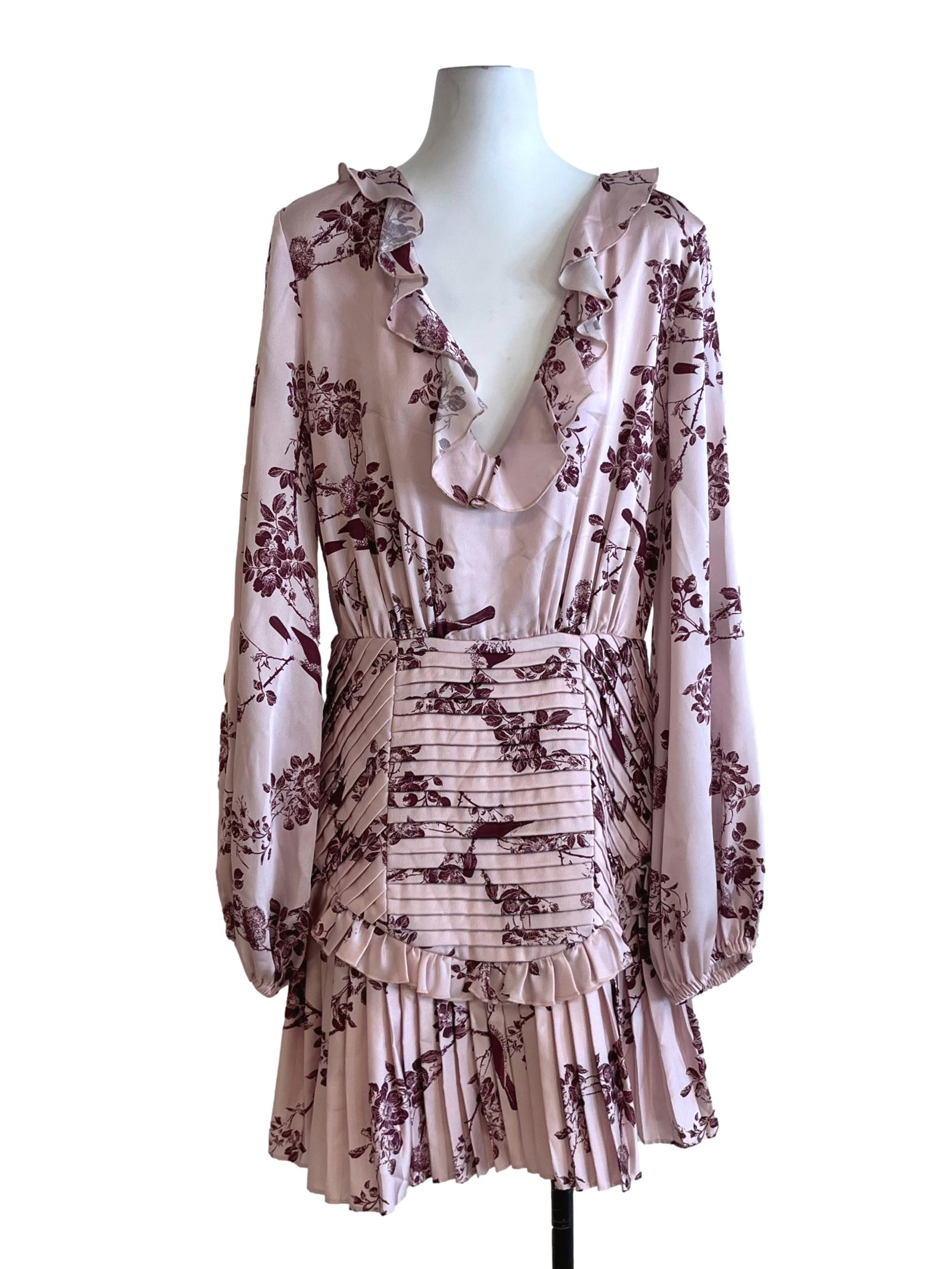 Flamingo Pink Floral Empire Dress