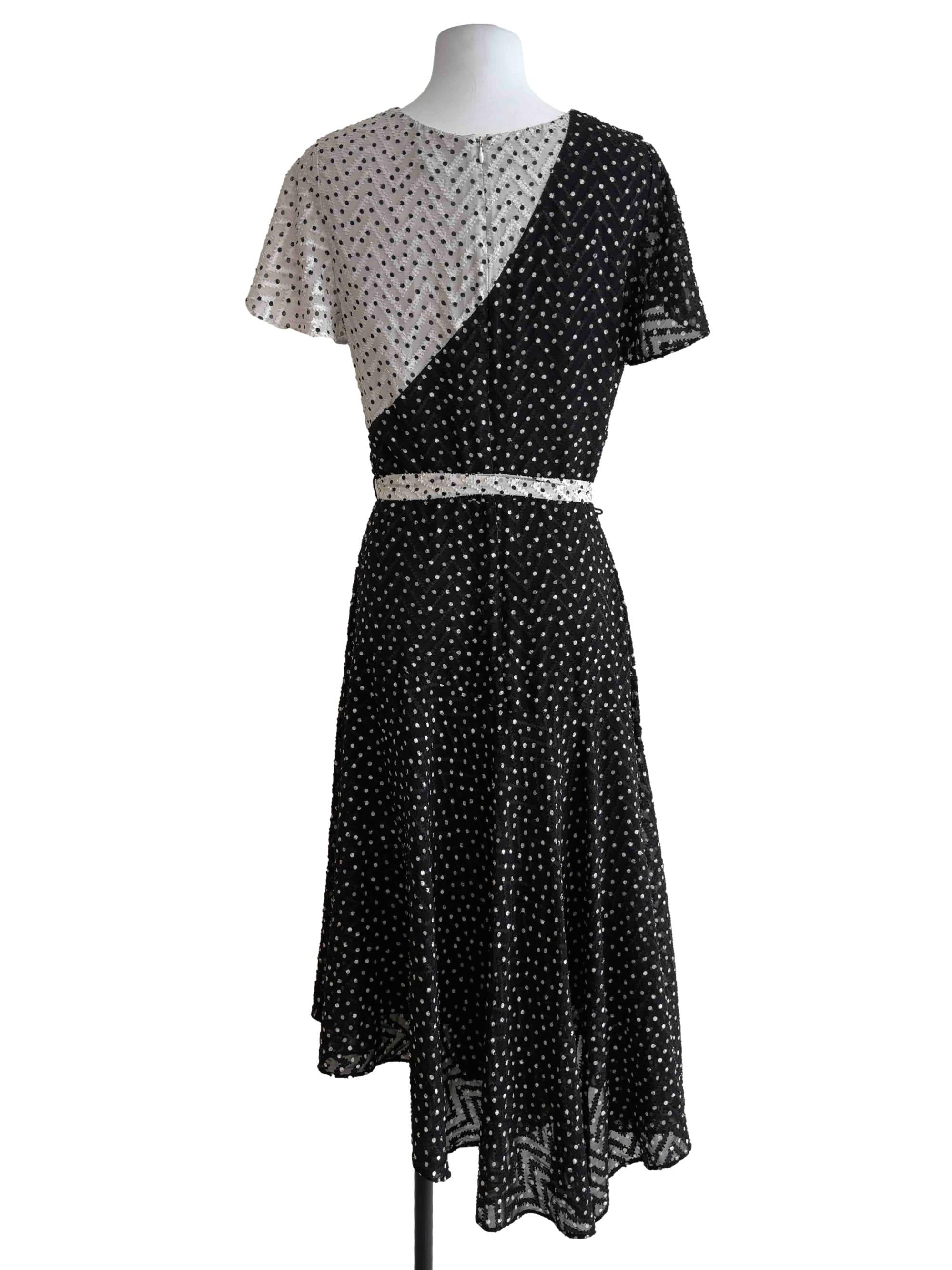 Black And White Polka Dot Flare Dress