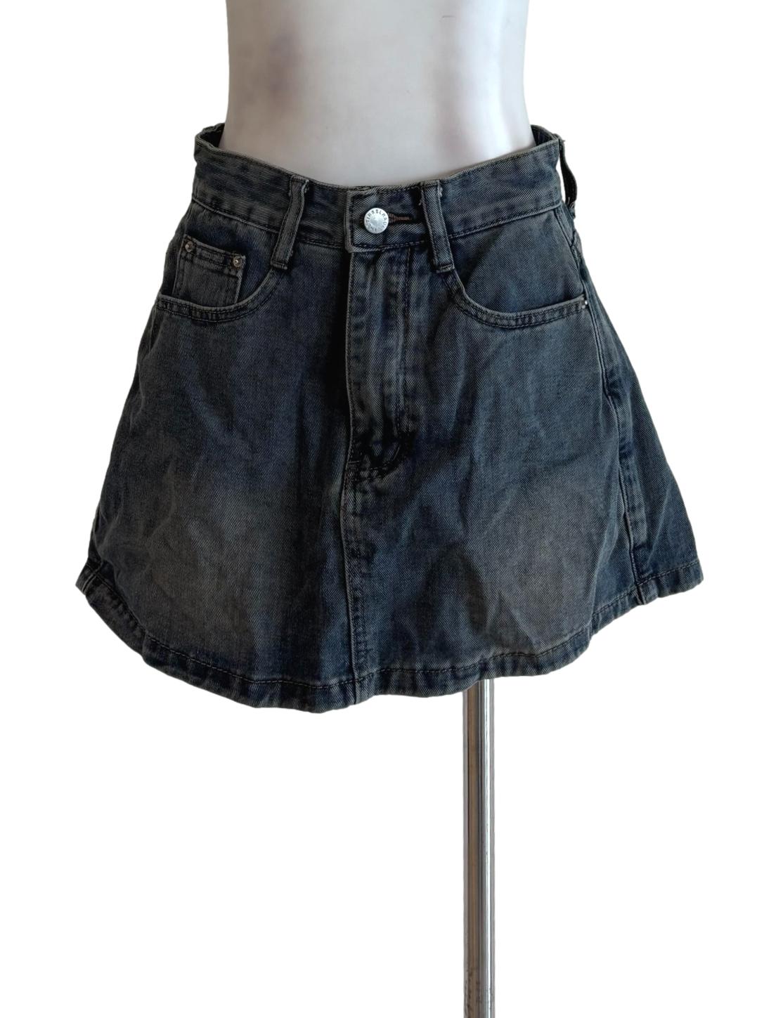 Washed Denim Skort